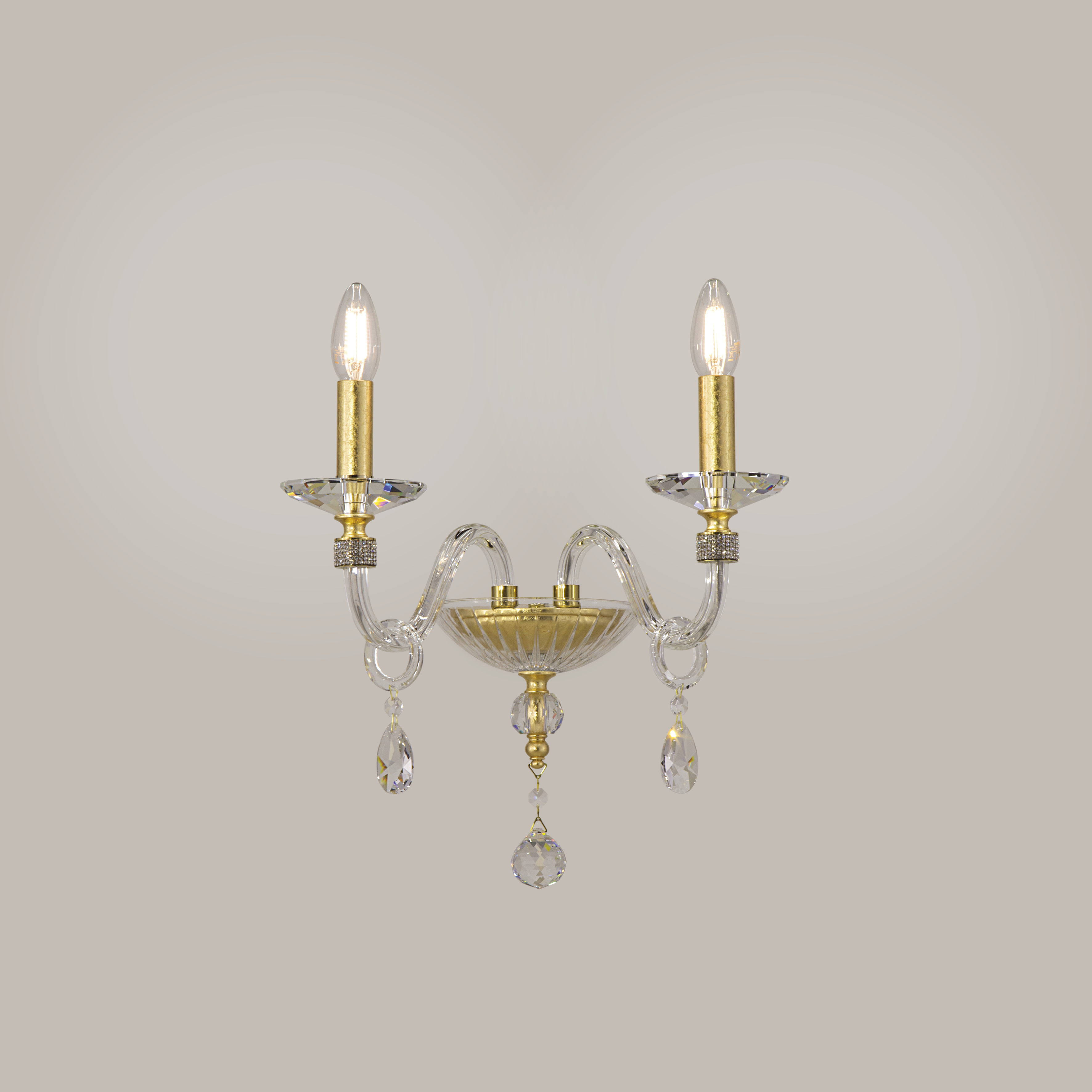 102 AP 2 gold leaf crystal pvc white gold shade view1