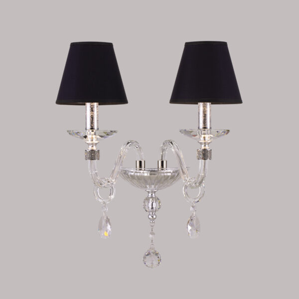 102 AP 2 silver leaf crystal pvc black chrome shade view2