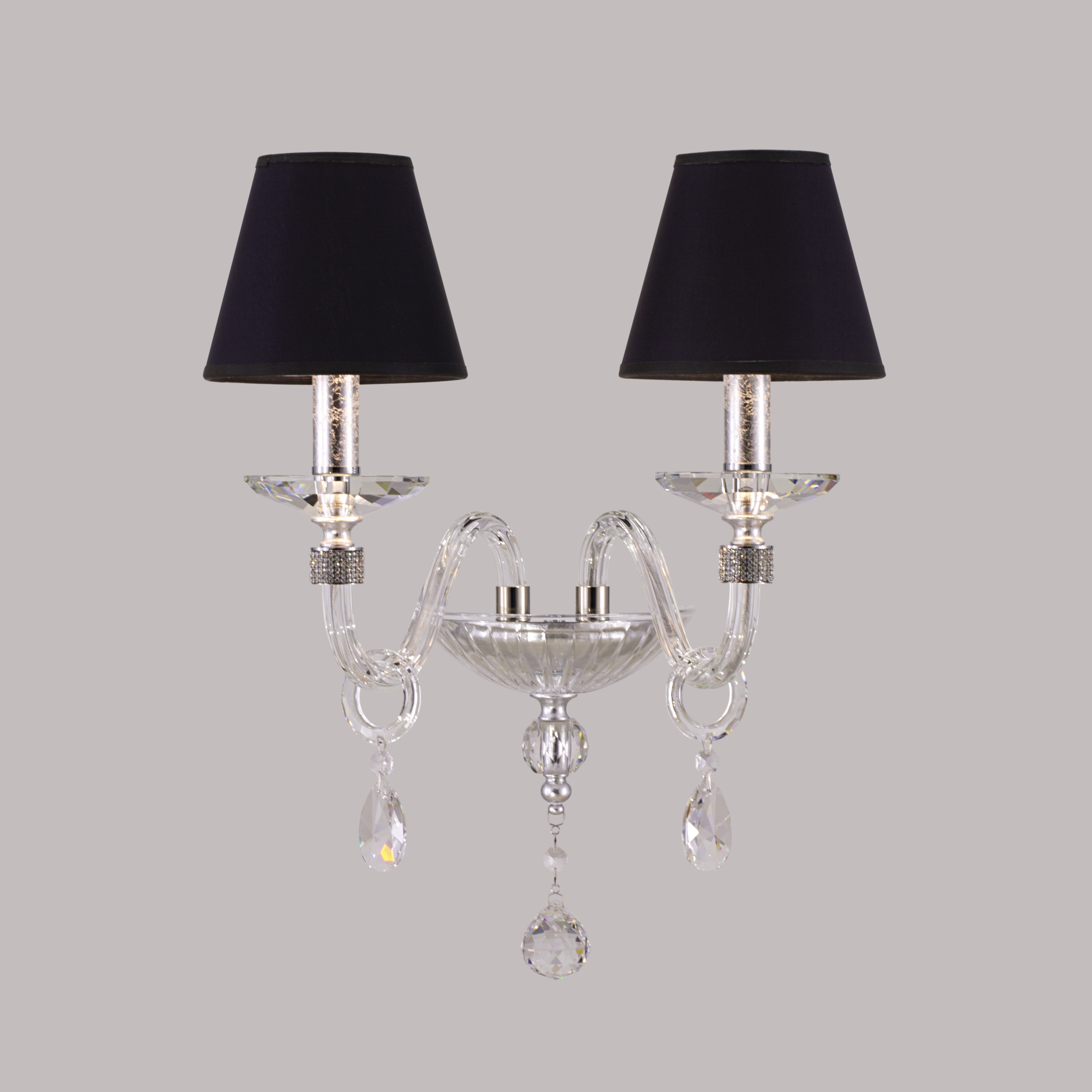 102 AP 2 silver leaf crystal pvc black chrome shade view2