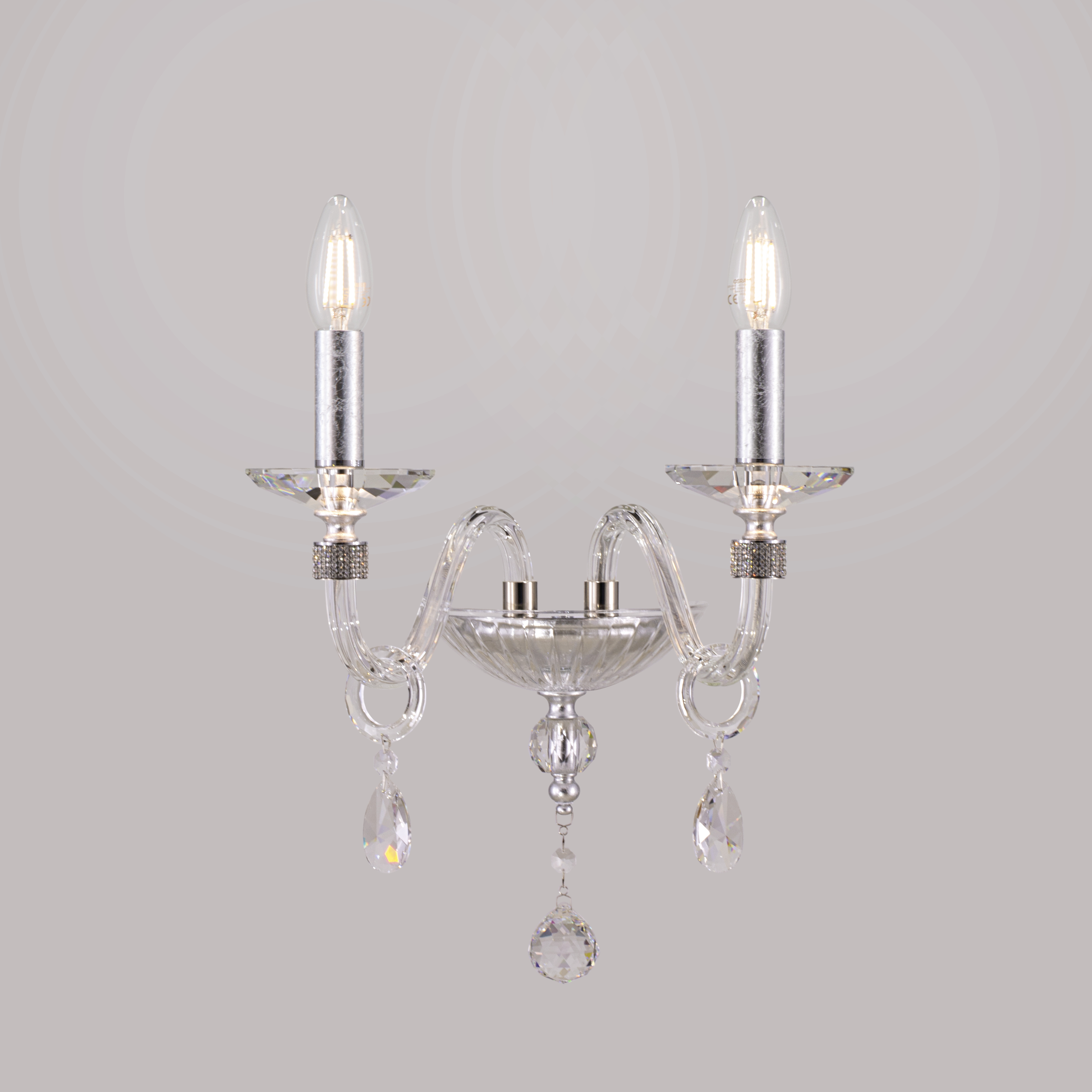 102 AP 2 silver leaf crystal pvc black chrome shade view3