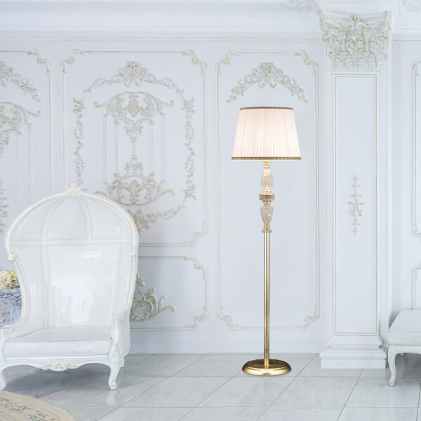 102 FL gold leaf crystal fabric ivory shade view2