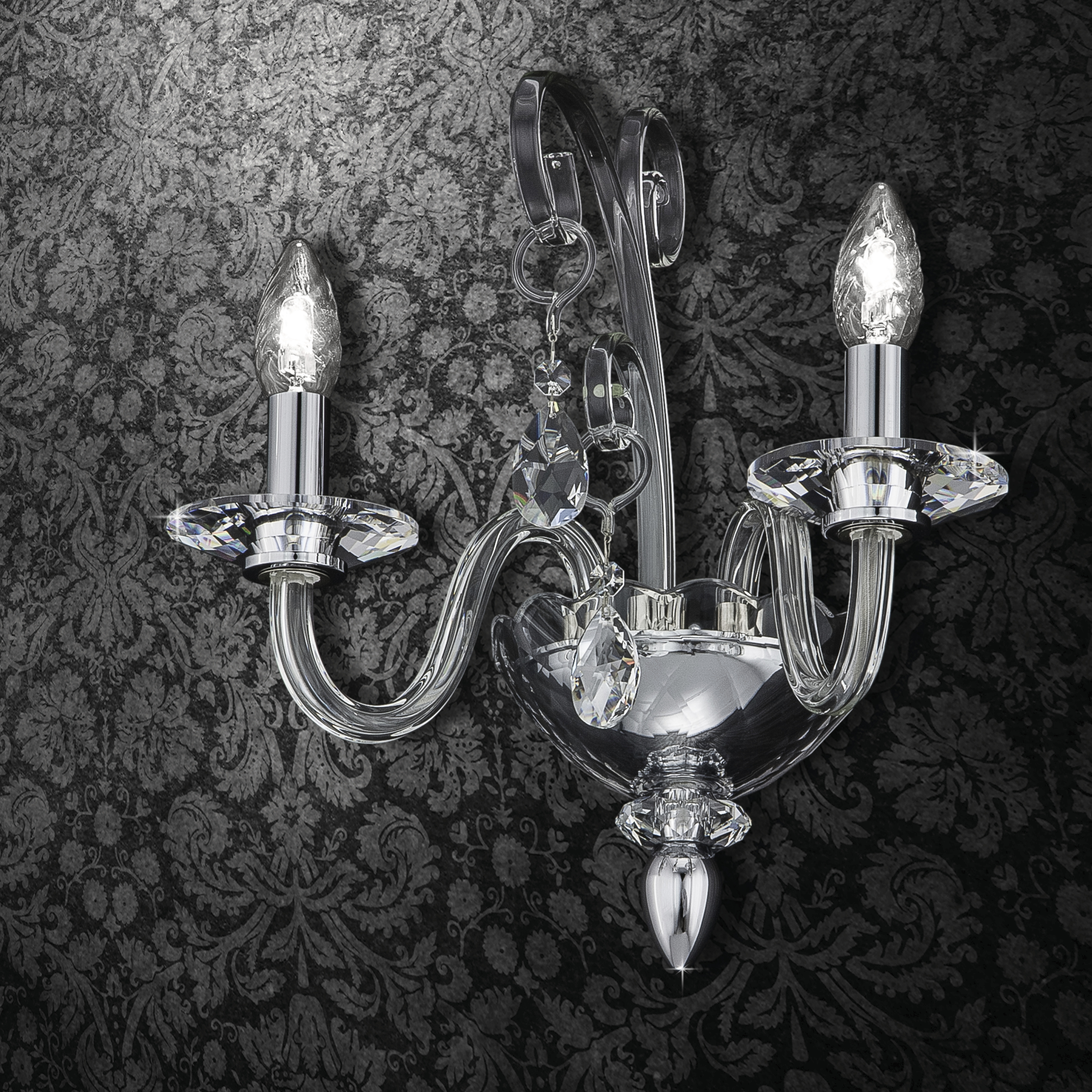 Contessa 120/AP 2 χρώμιο-κρυστάλλινη απλίκα τοίχου