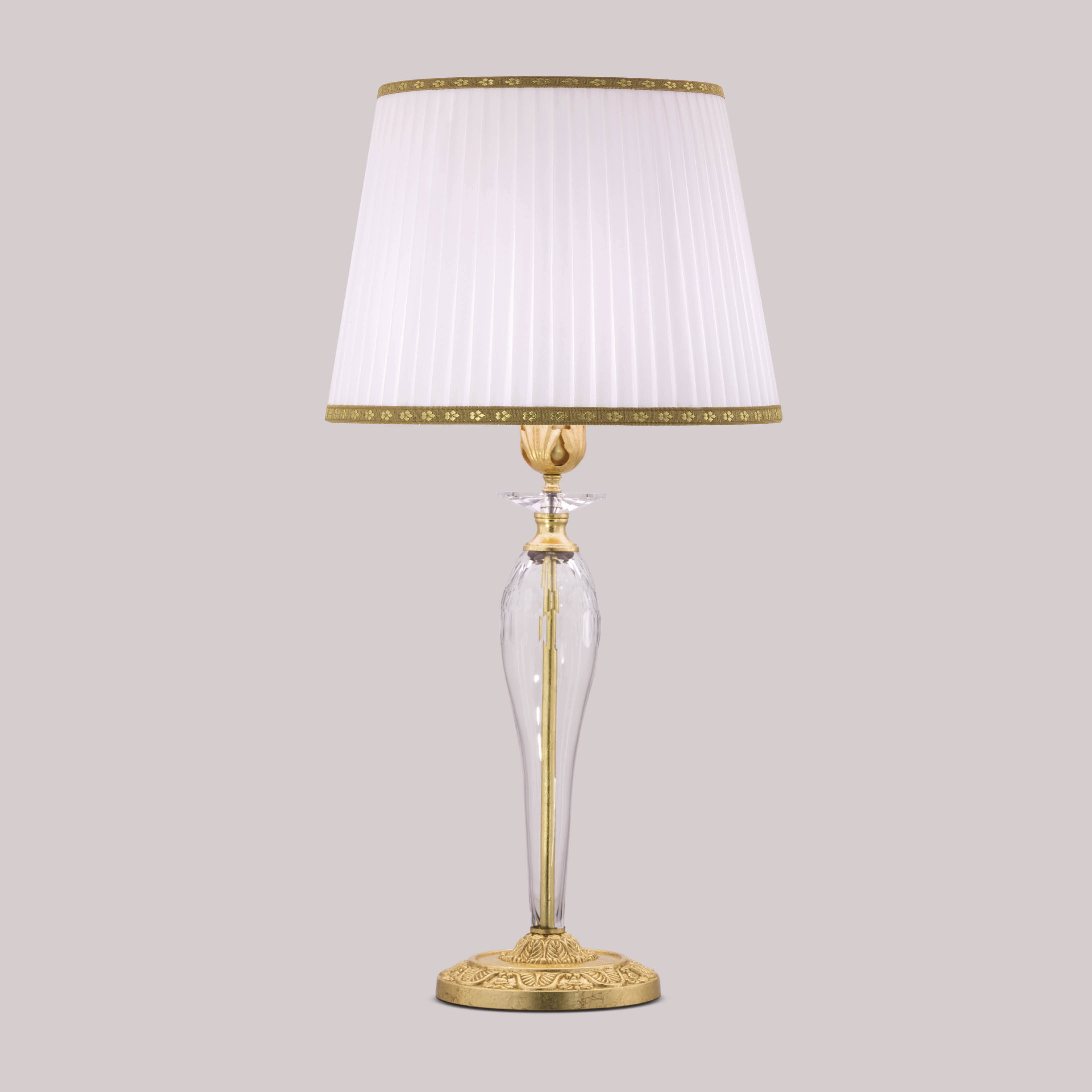 120 LG gold leaf crystal fabric ivory shade view1 Contessa GrandoLuce