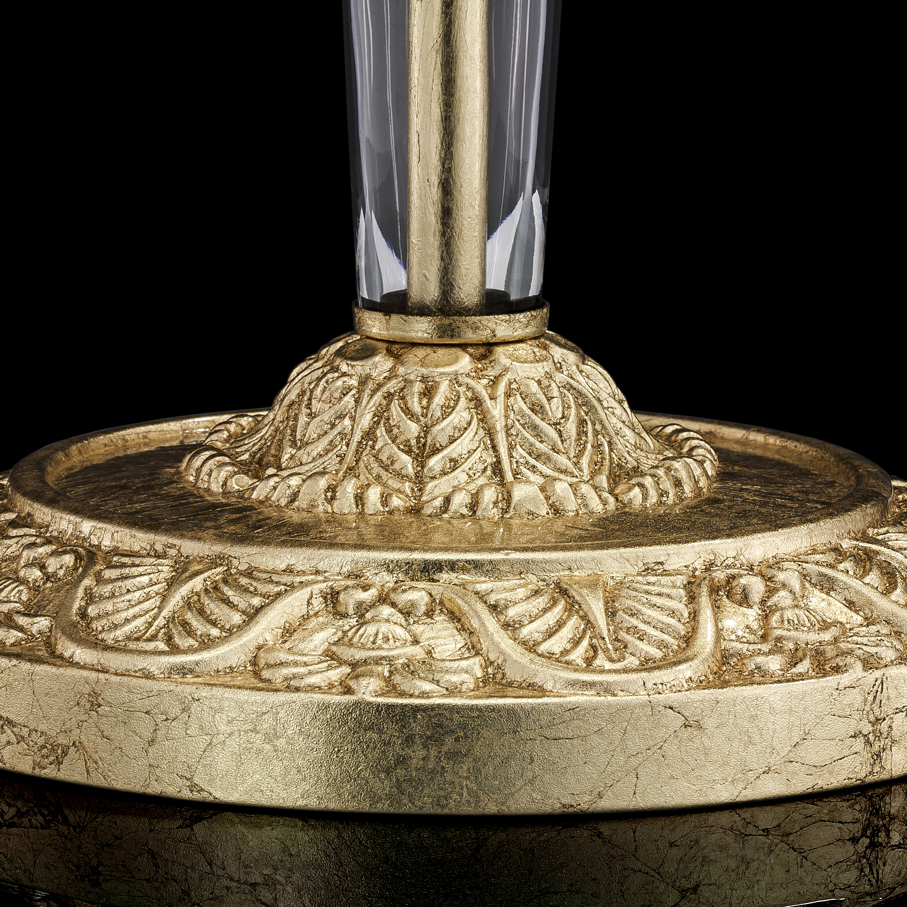 120 LG gold leaf crystal pvc black gold shade macro1 Contessa GrandoLuce