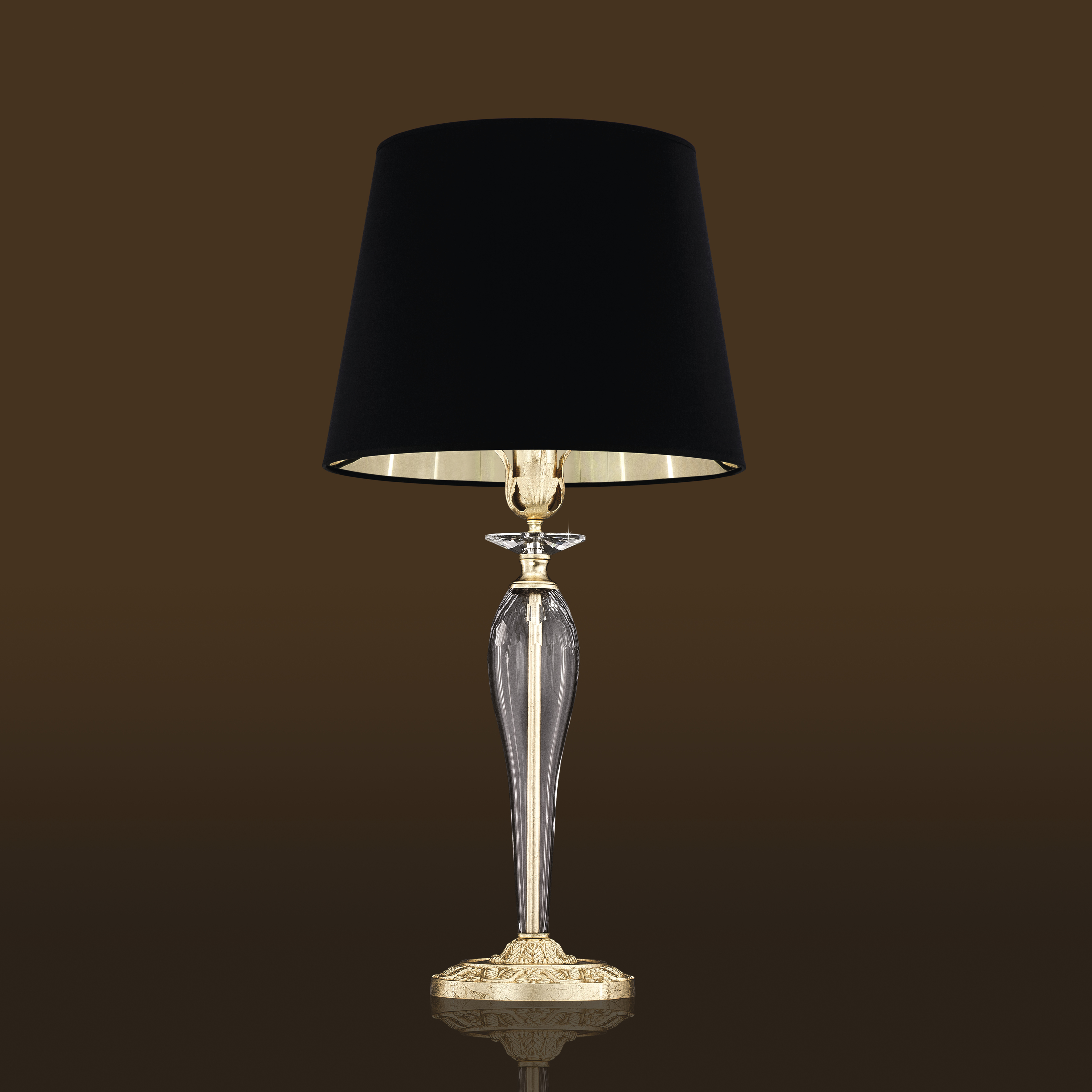 120 LG gold leaf crystal pvc black gold shade view2 Contessa GrandoLuce