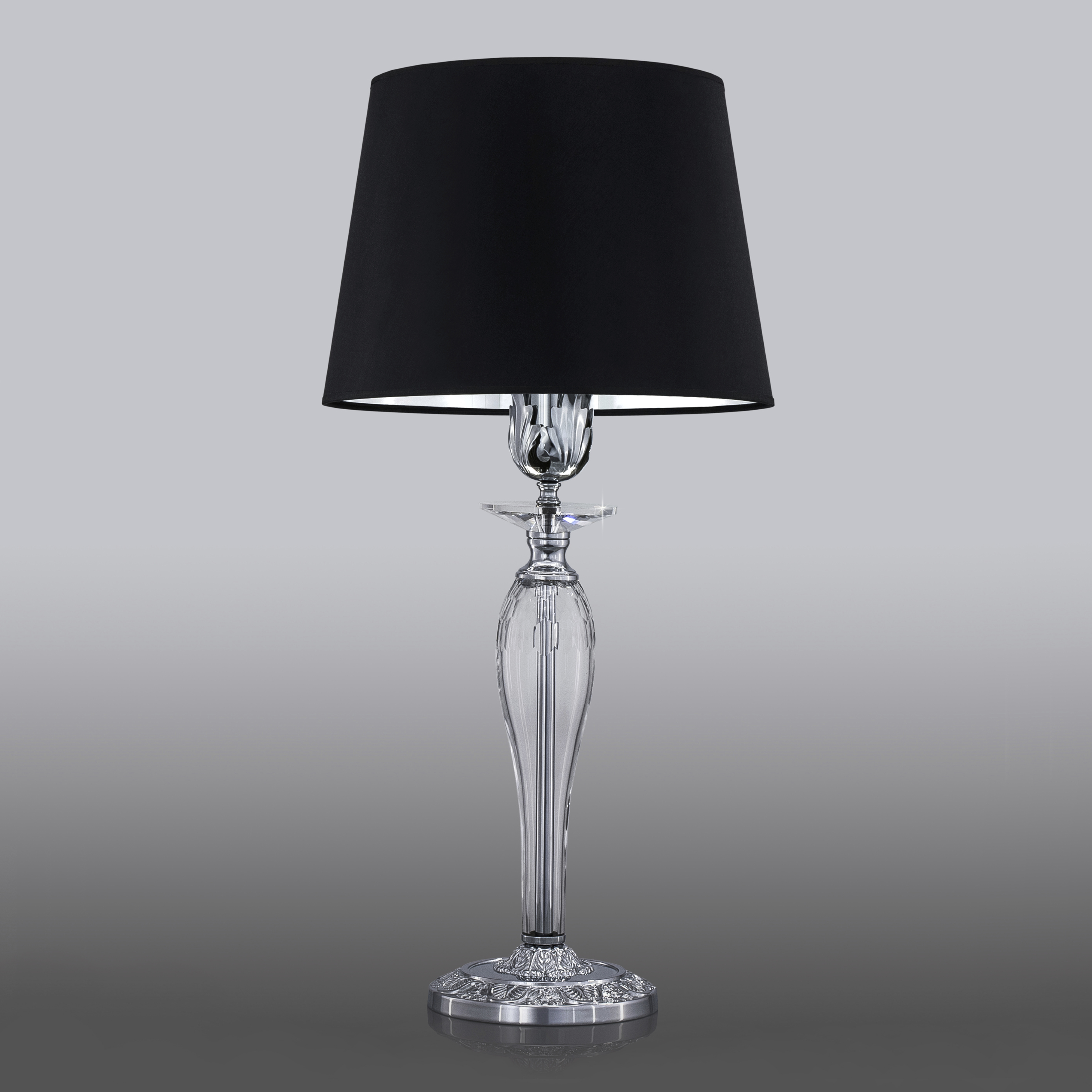 120 LM chrome crystal pvc black chrome shade view2 Contessa GrandoLuce