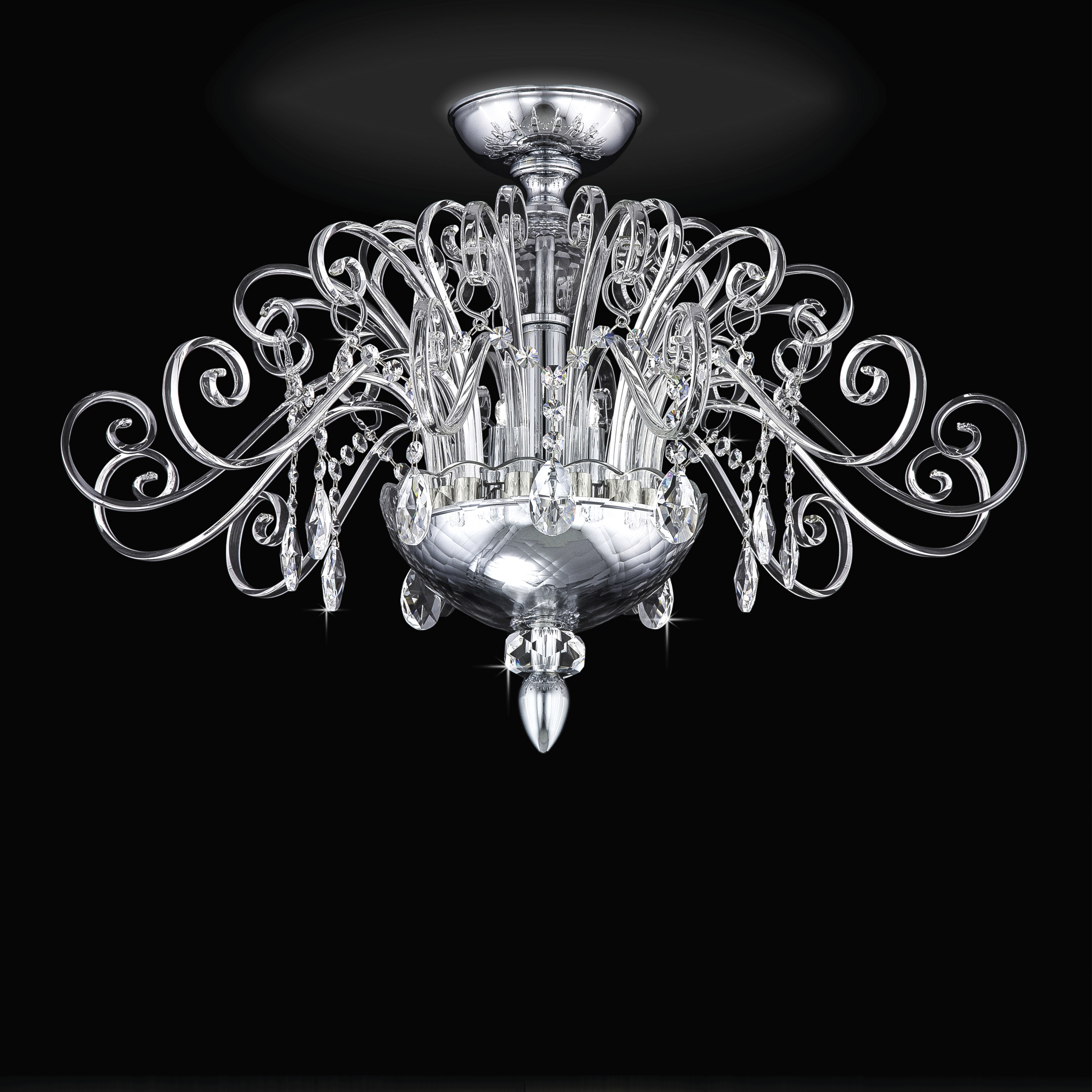 Contessa 120/PLM χρώμιο-κρυστάλλινο φωτιστικό οροφής-πλαφονιέρα