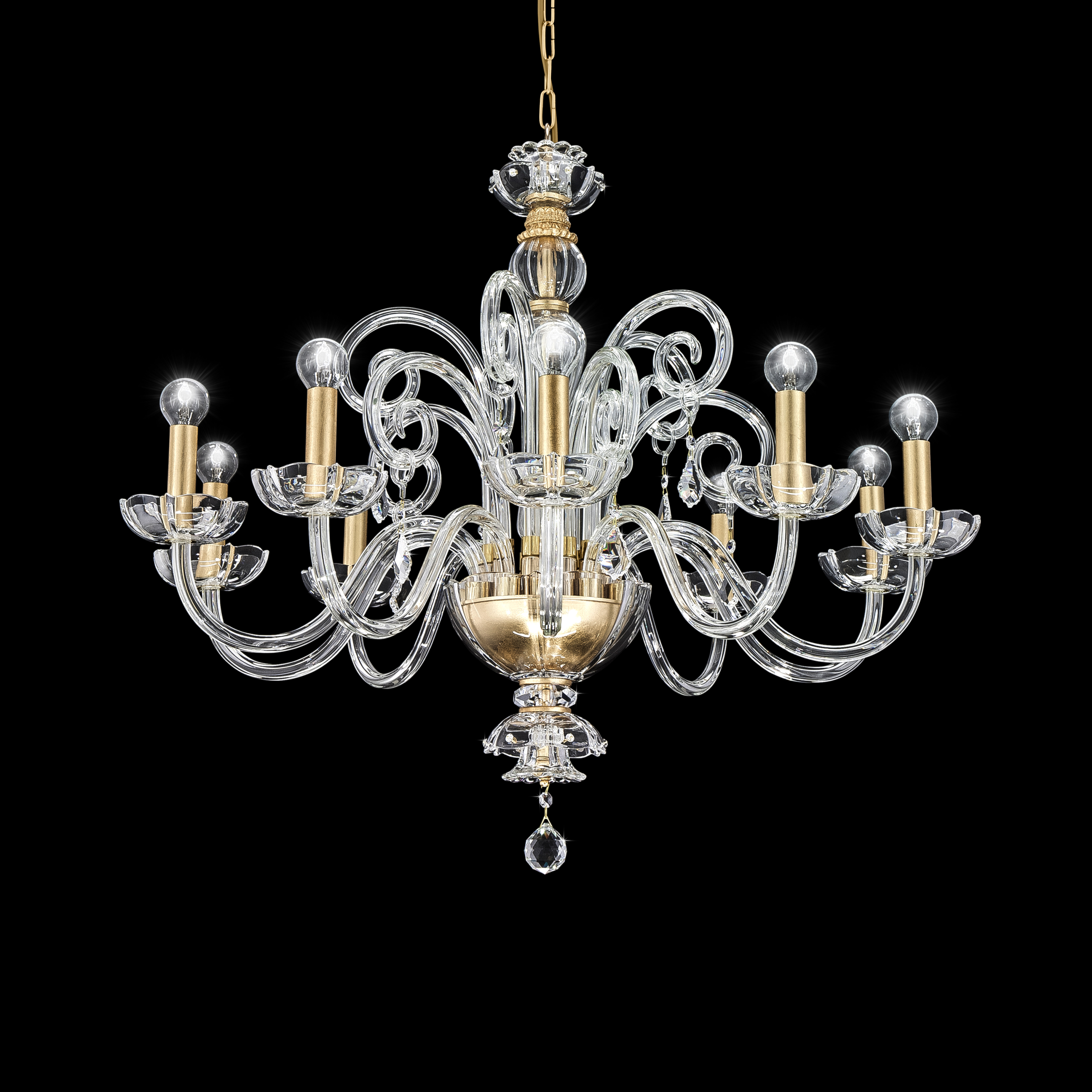 Elizabeth 125/CH 10 φύλλο χρυσού-κρυστάλλινος πολυέλαιος