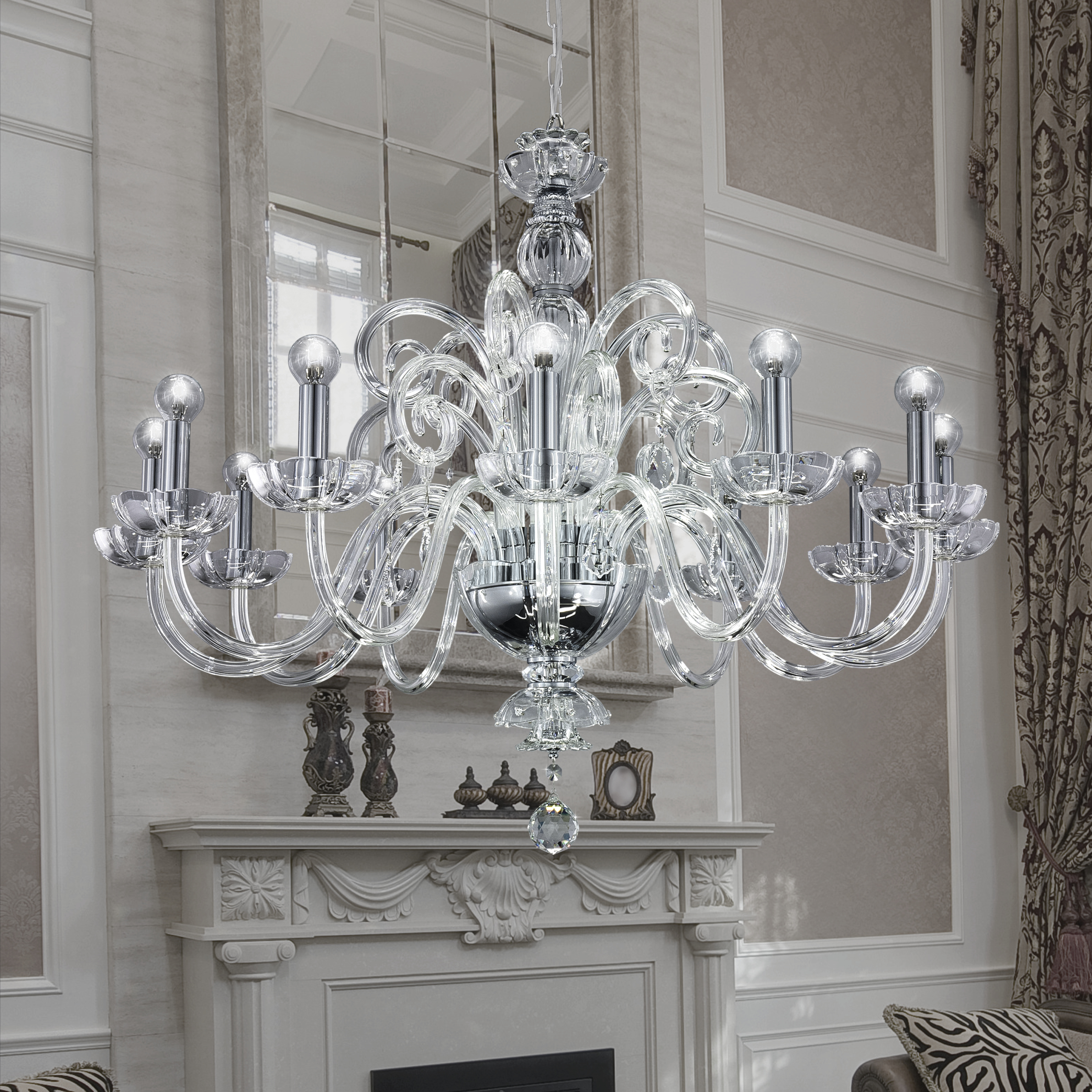 Elizabeth 125/CH 12 χρώμιο-κρυστάλλινος πολυέλαιος