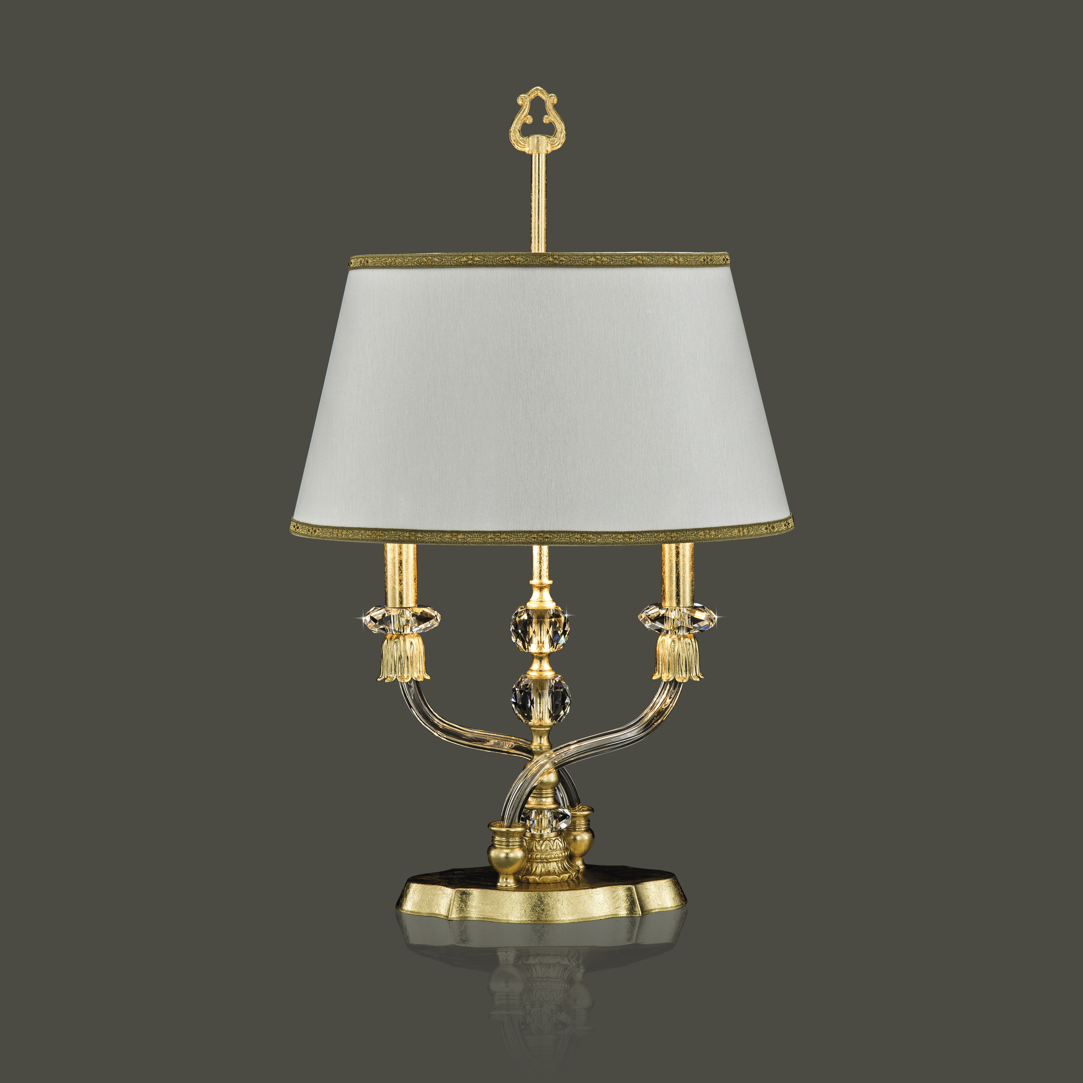 125 LM gold leaf crystal pvc white gold shade view2 Elizabeth GrandoLuce