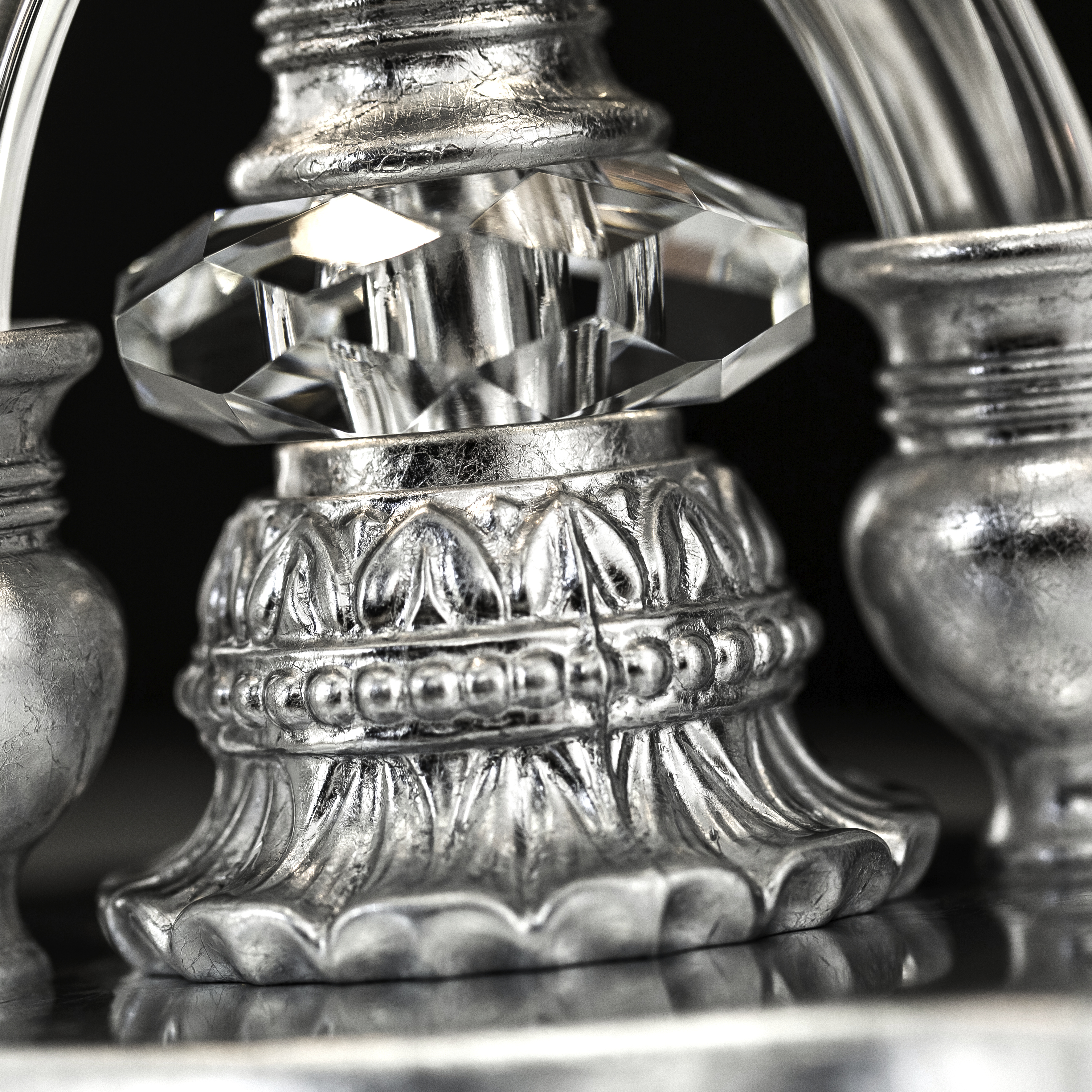 125 LM silver leaf crystal pvc black chrome shade macro2 square Elizabeth GrandoLuce