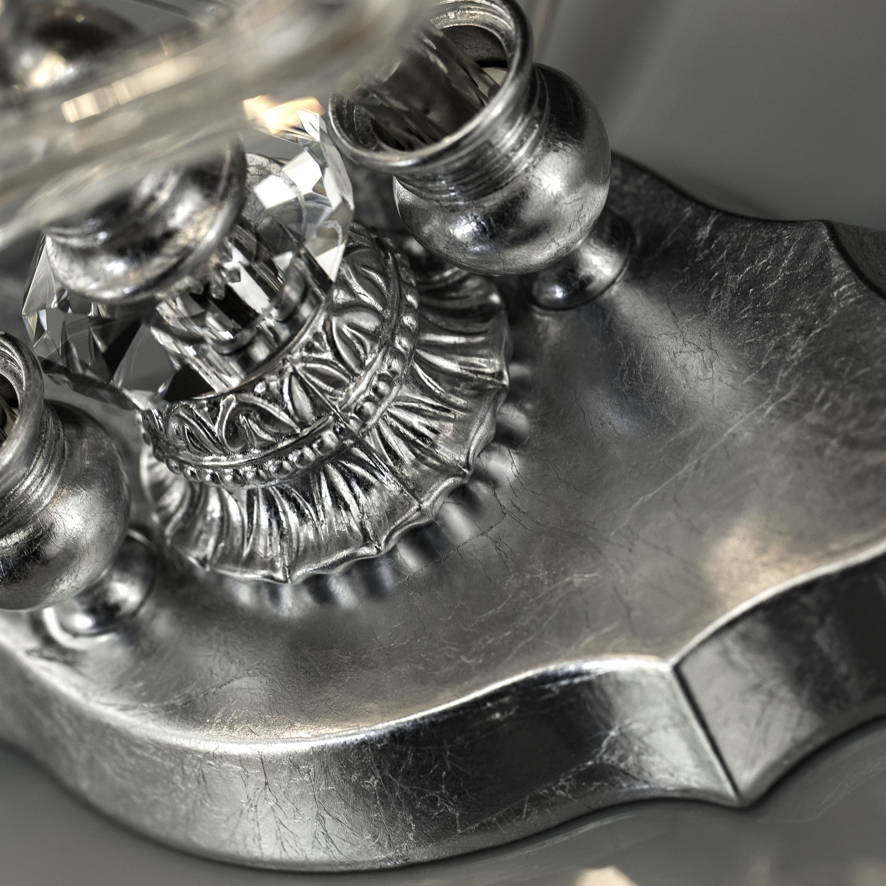 125 LM silver leaf crystal pvc black chrome shade macro3 square Elizabeth GrandoLuce