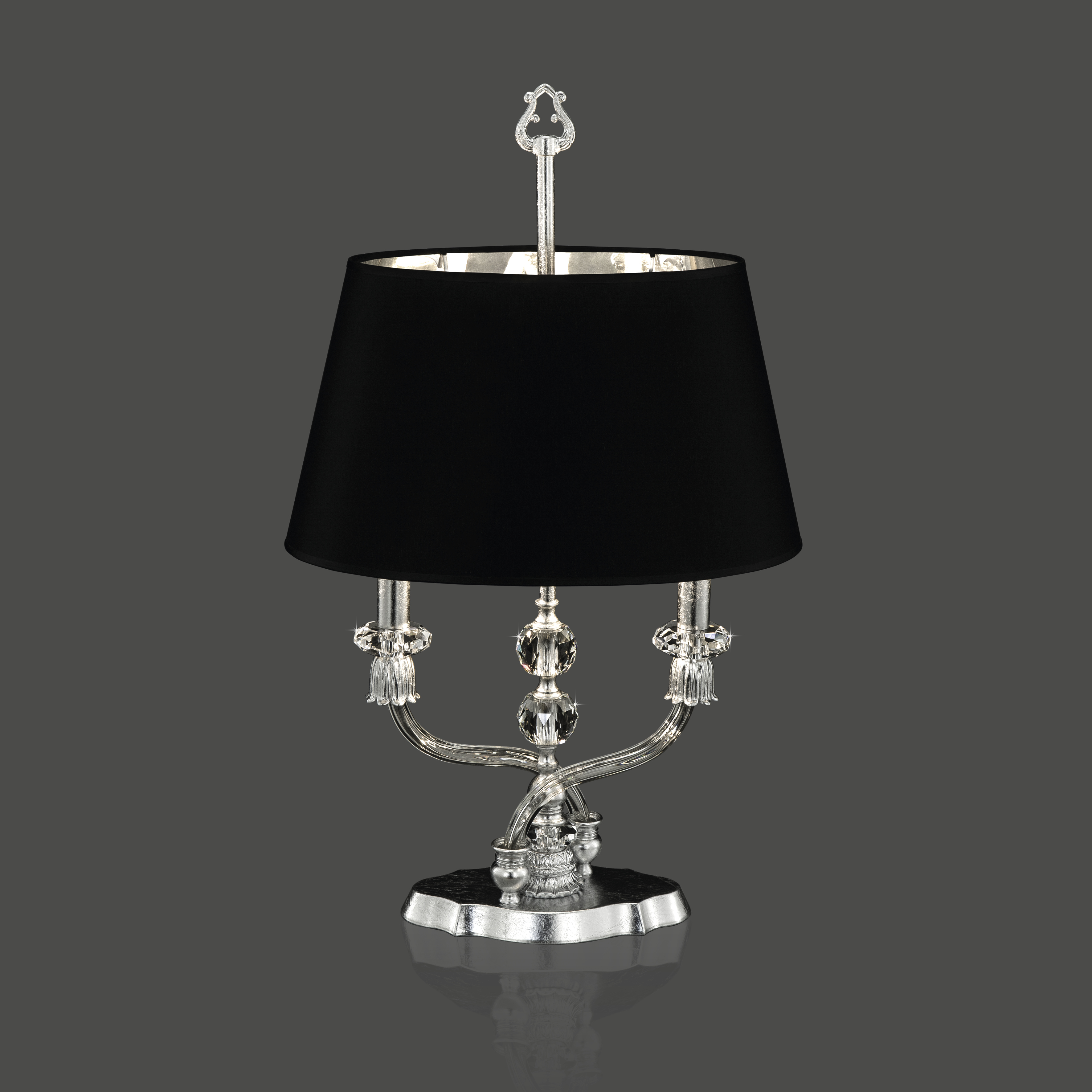 125 LM silver leaf crystal pvc black chrome shade view2 Elizabeth GrandoLuce