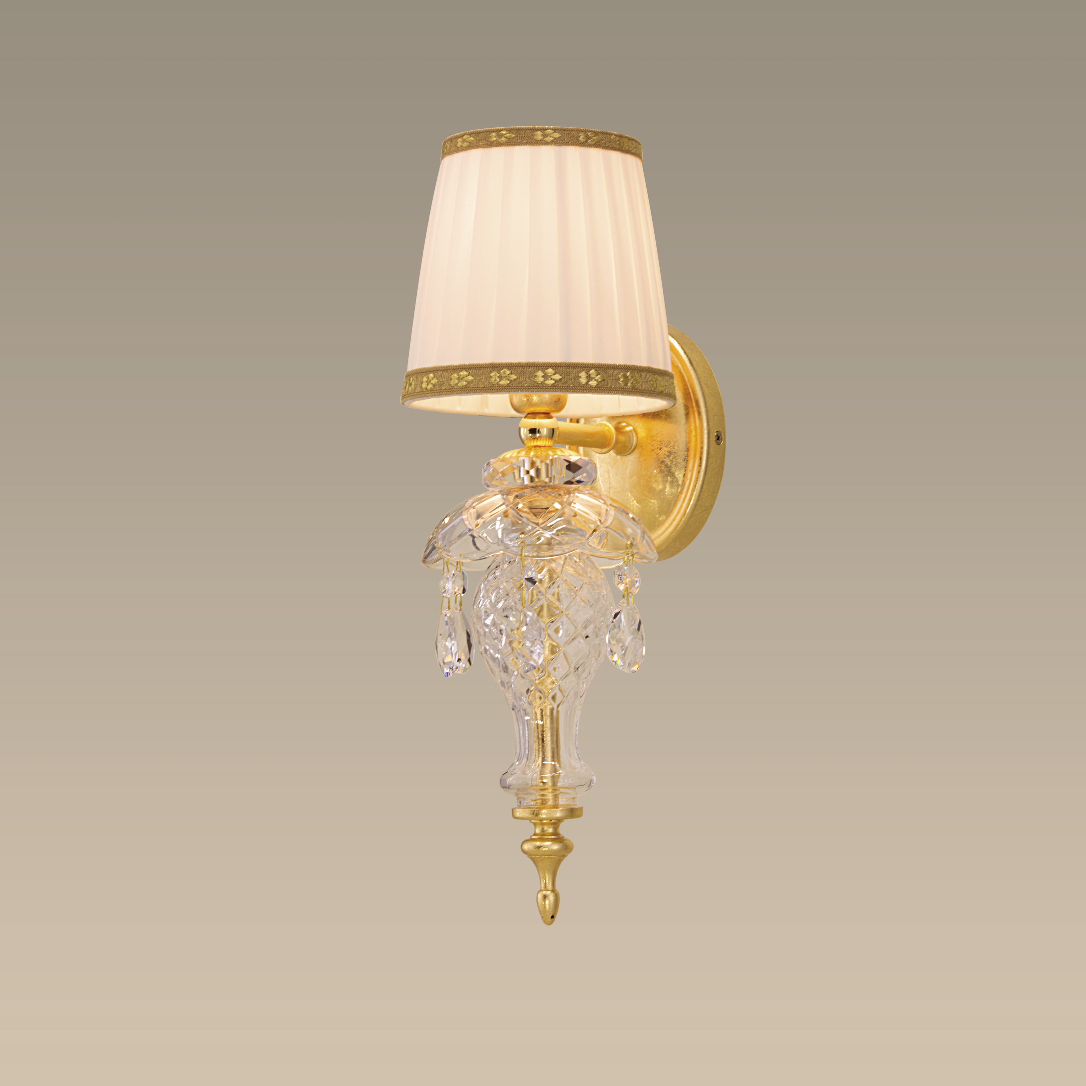 104 AP 1 gold leaf crystal fabric ivory shade view2