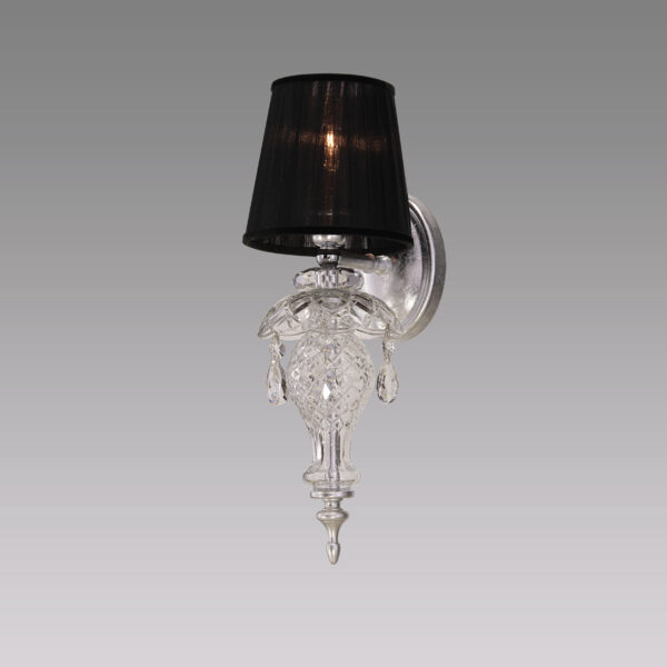 104 AP 1 silver leaf crystal organdy black shade view2