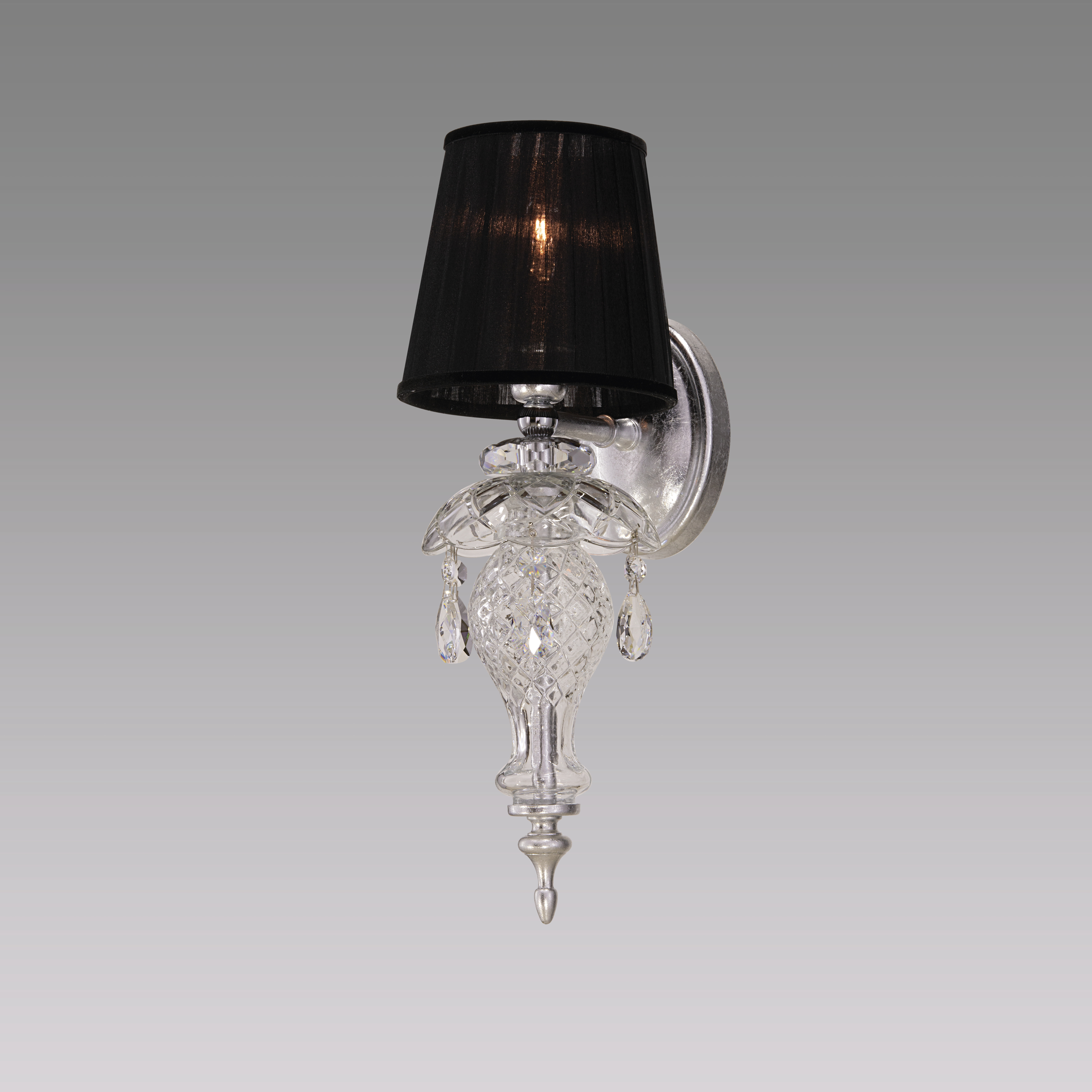 Olympia 104/AP 1 φύλλο ασήμι-κρυστάλλινη απλίκα τοίχου-organdy black shade