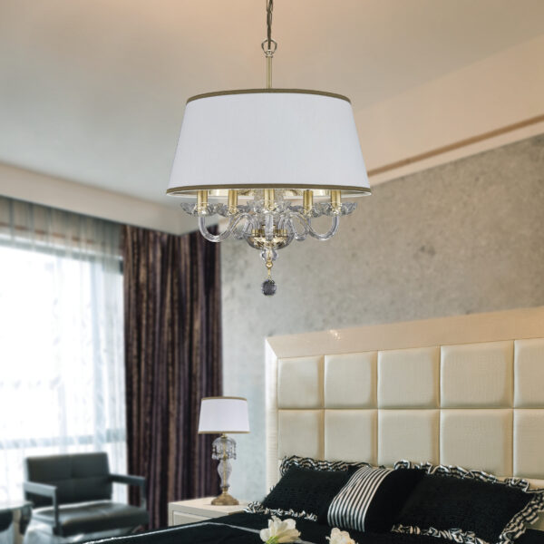 104 SP 5 gold leaf crystal pvc white gold shade view1 Olympia GrandoLuce