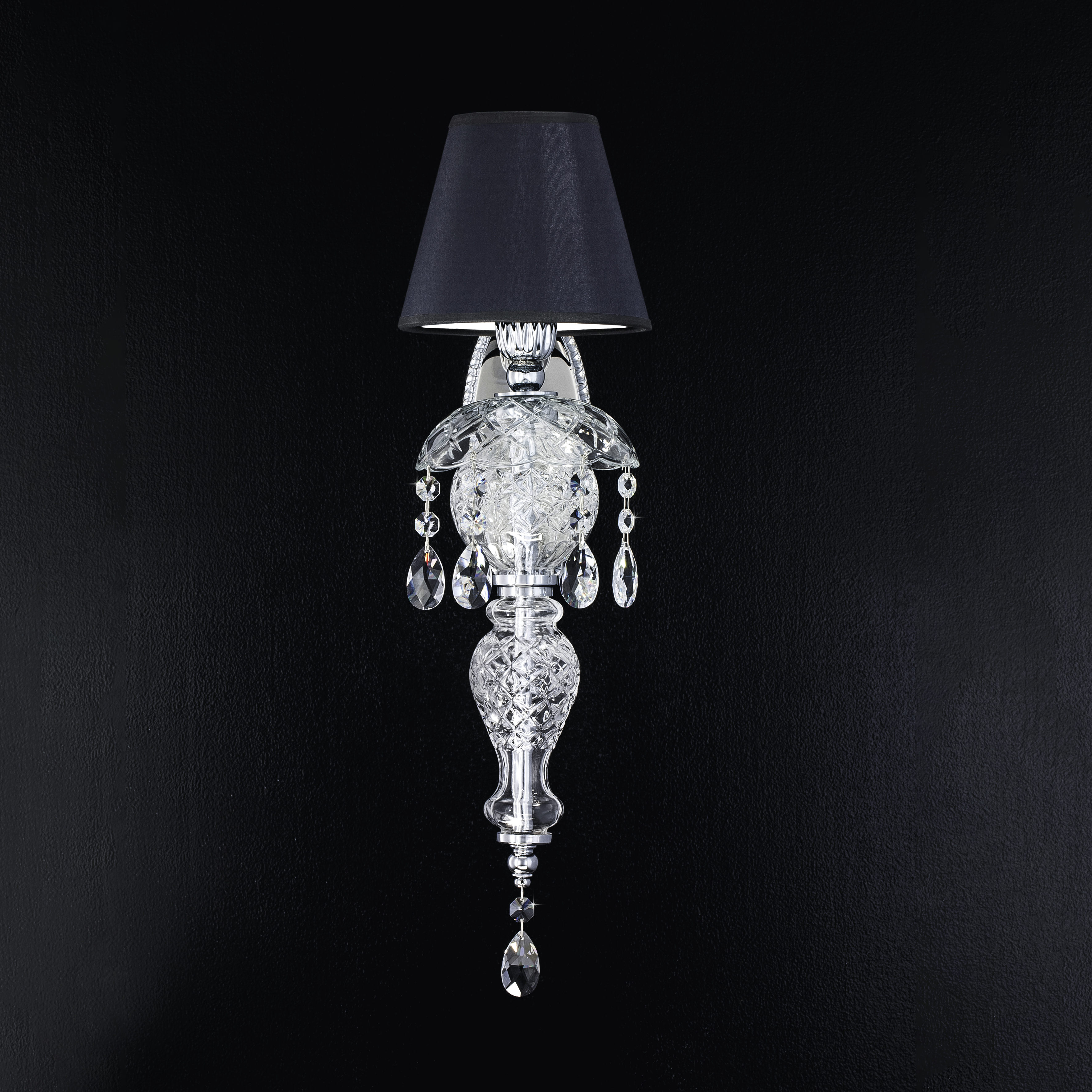 105 AP 1 chrome crystal pvc black shade view2 Mirsini GrandoLuce