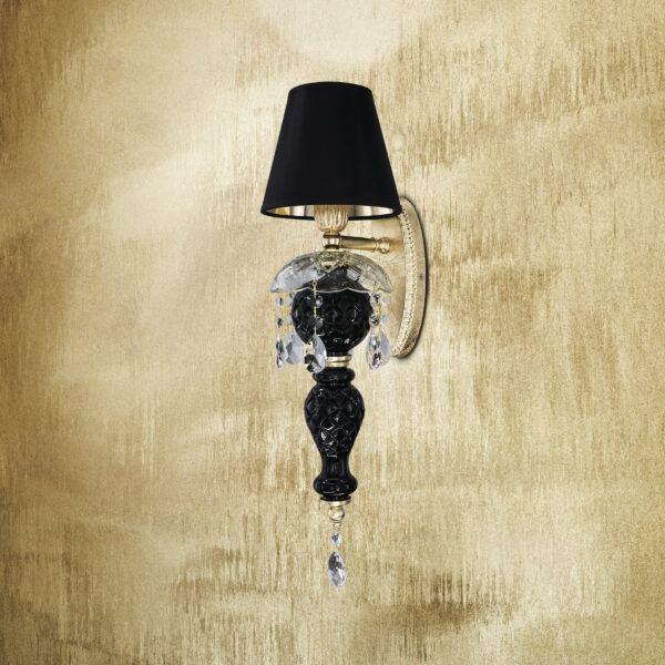 105 AP 1 gold leaf black pvc black gold shade view1 Mirsini GrandoLuce