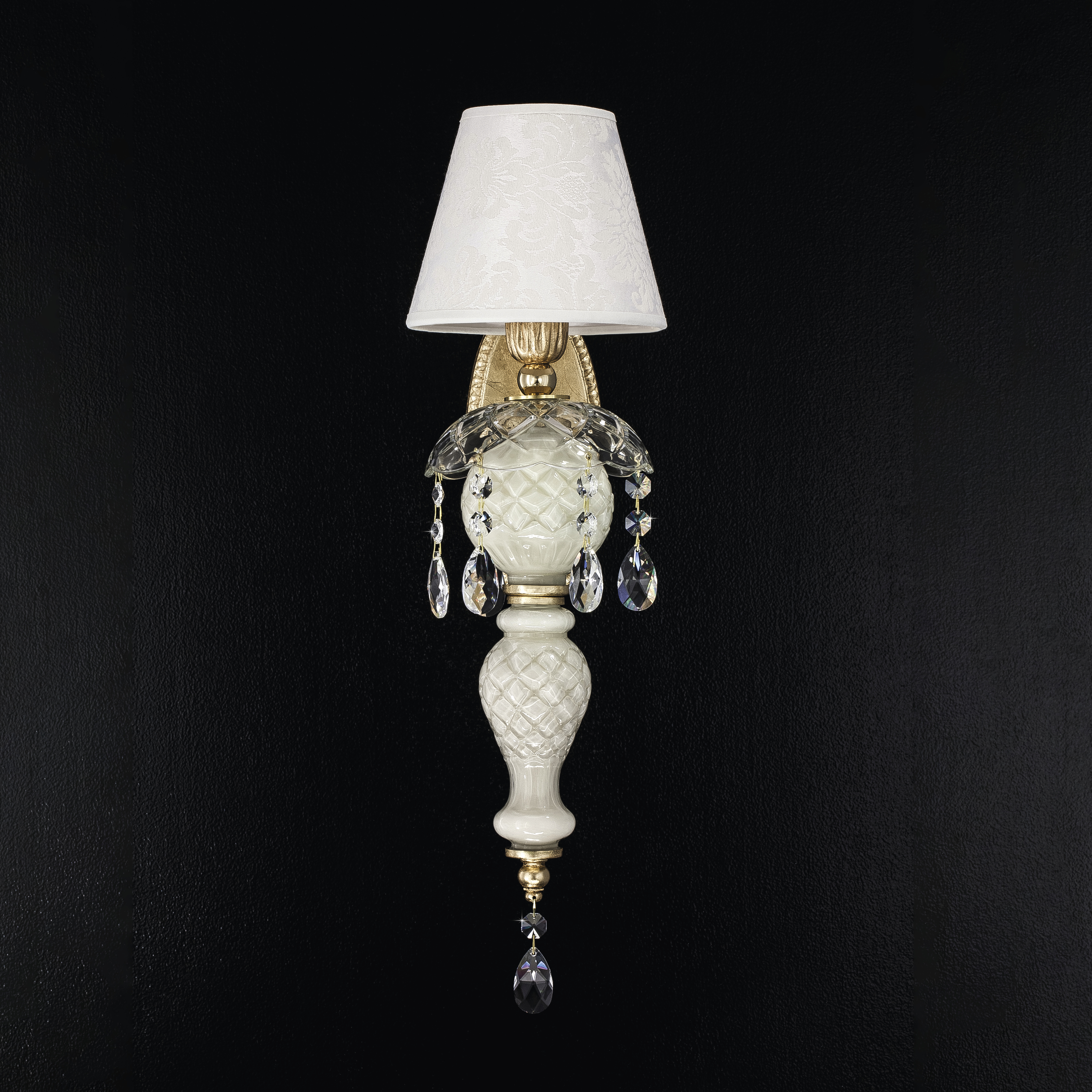 105 AP 1 gold leaf ivory pvc damasco shade view2 Mirsini GrandoLuce