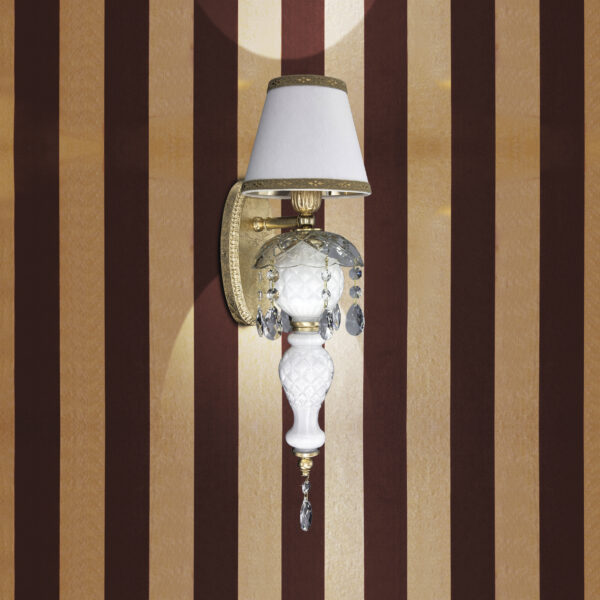 105 AP 1 gold leaf white pvc white gold shade view1 Mirsini GrandoLuce