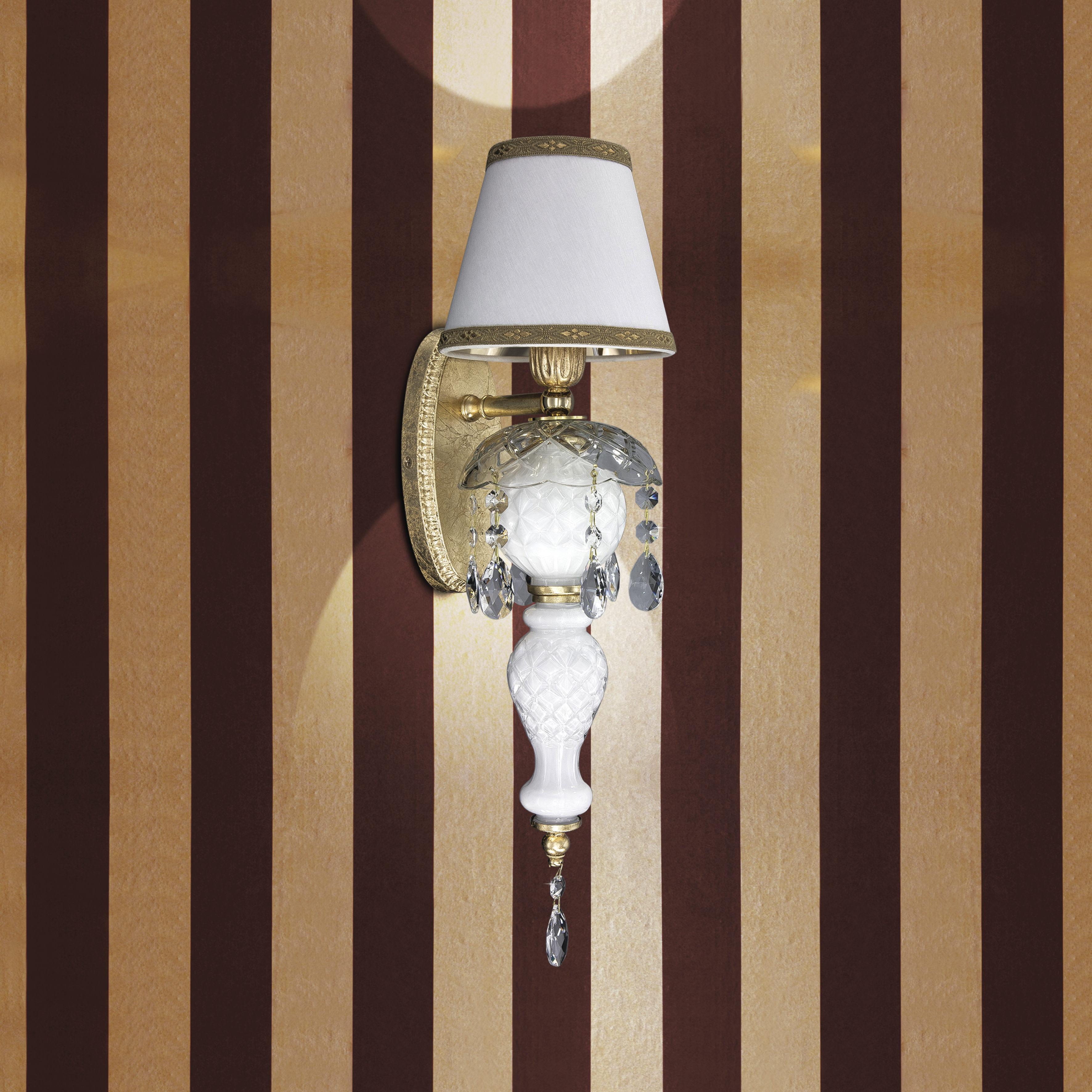 105_AP_1_gold_leaf_white_pvc_white_gold_shade_view1_Mirsini_GrandoLuce 105 AP 1 gold leaf white pvc white gold shade view1 Mirsini GrandoLuce