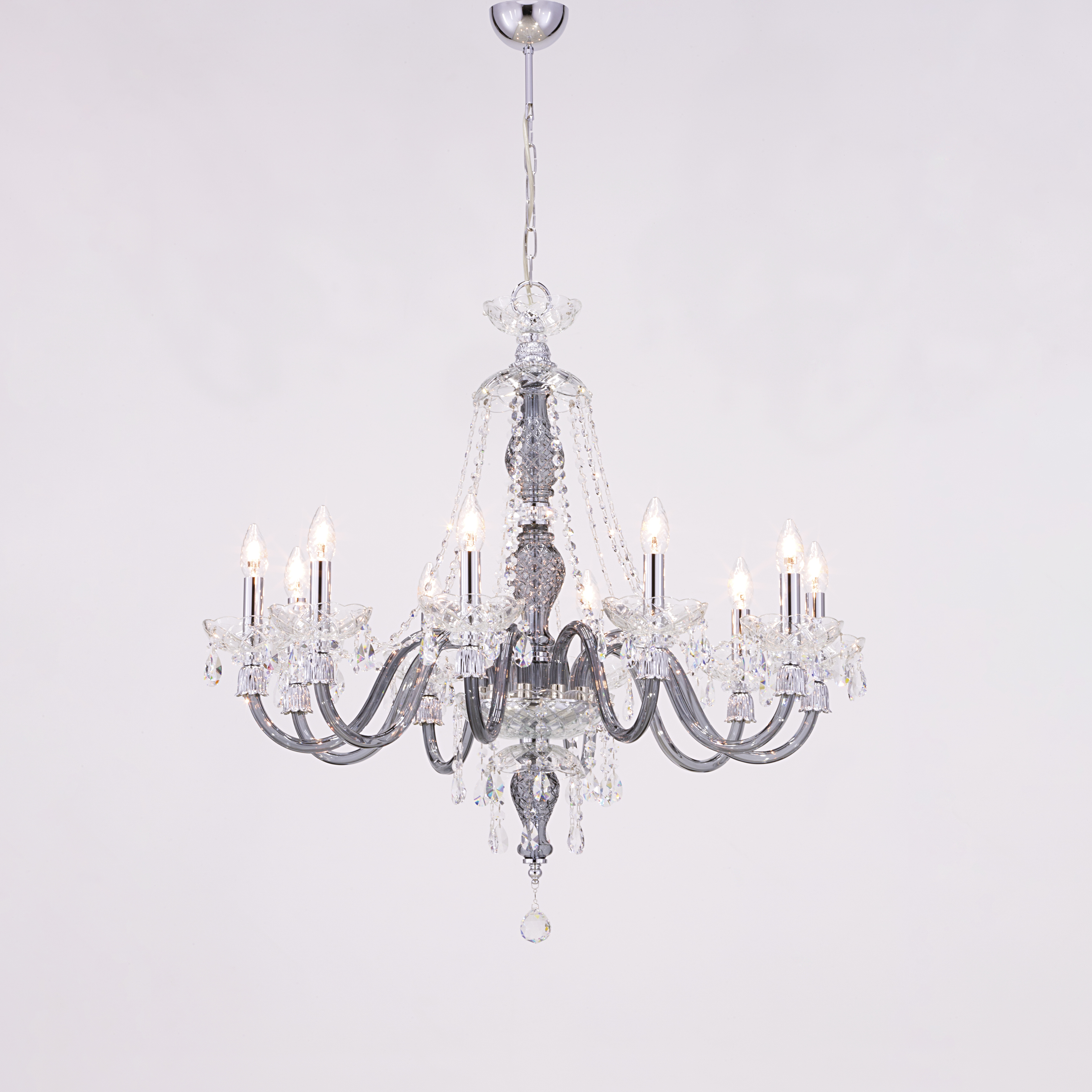 Mirsini 105/CH 10 χρώμιο-graphite-κρυστάλλινος πολυέλαιος