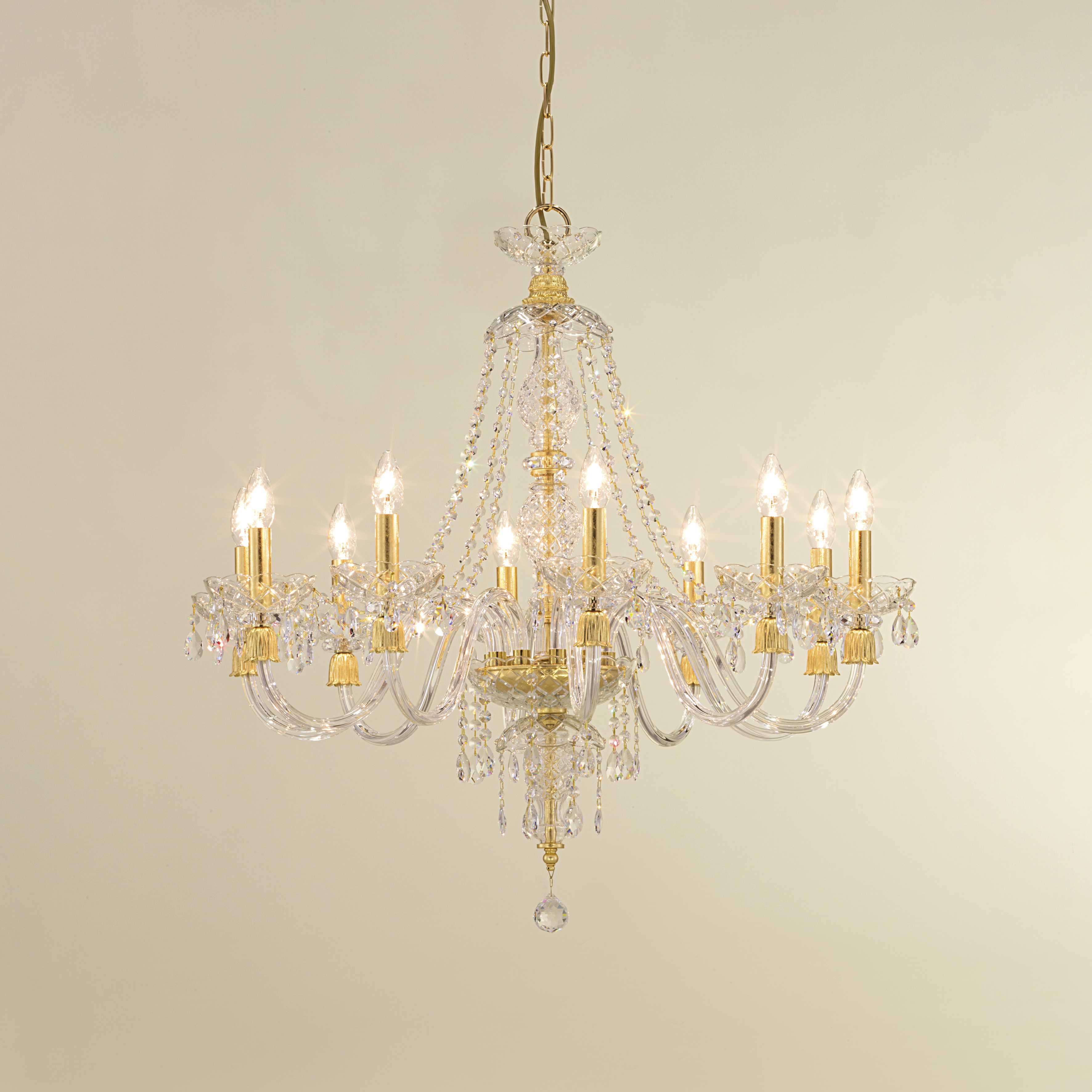 Mirsini 105/CH 10 φύλλο χρυσού-κρυστάλλινος πολυέλαιος