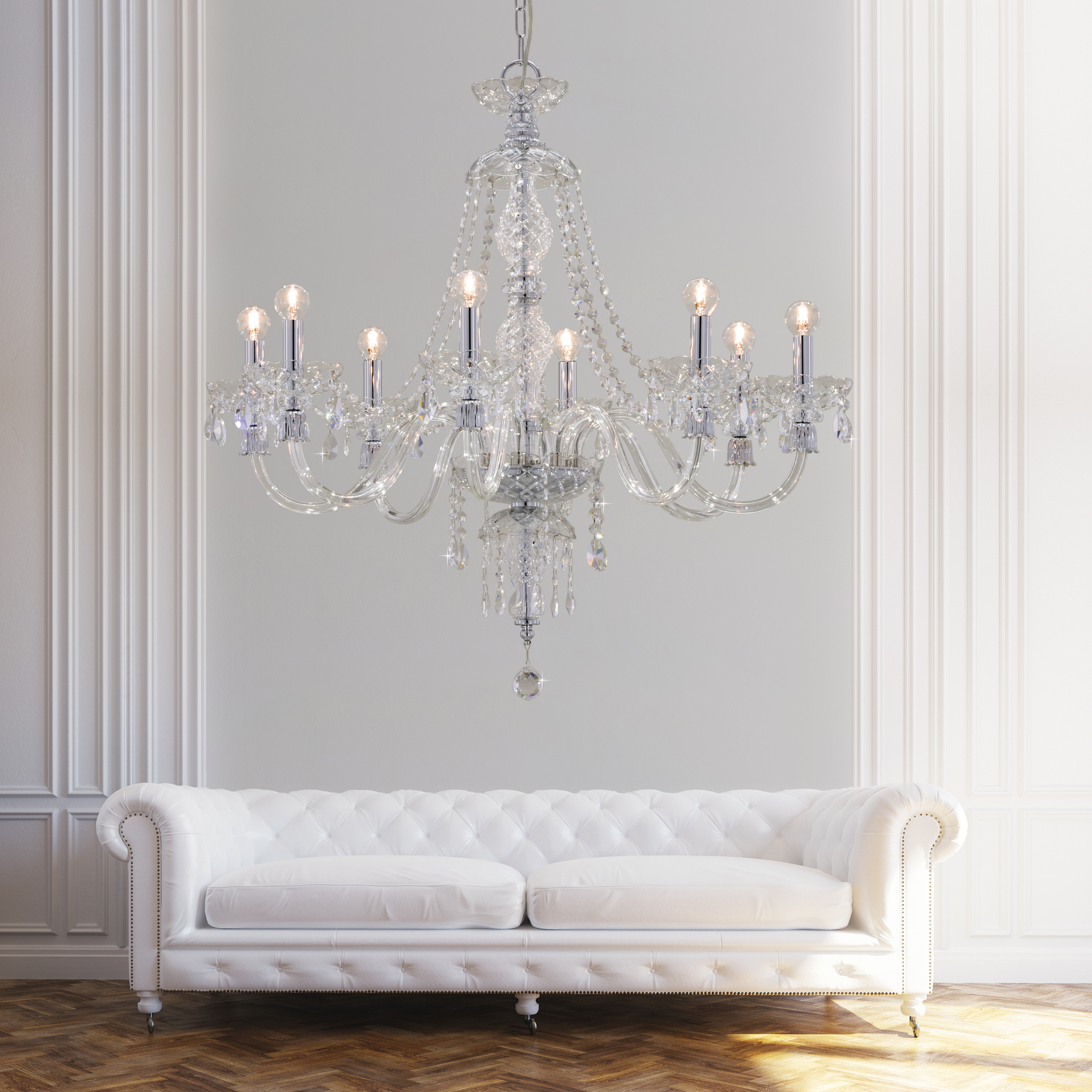 Mirsini 105/CH 8 χρώμιο-κρυστάλλινος πολυέλαιος