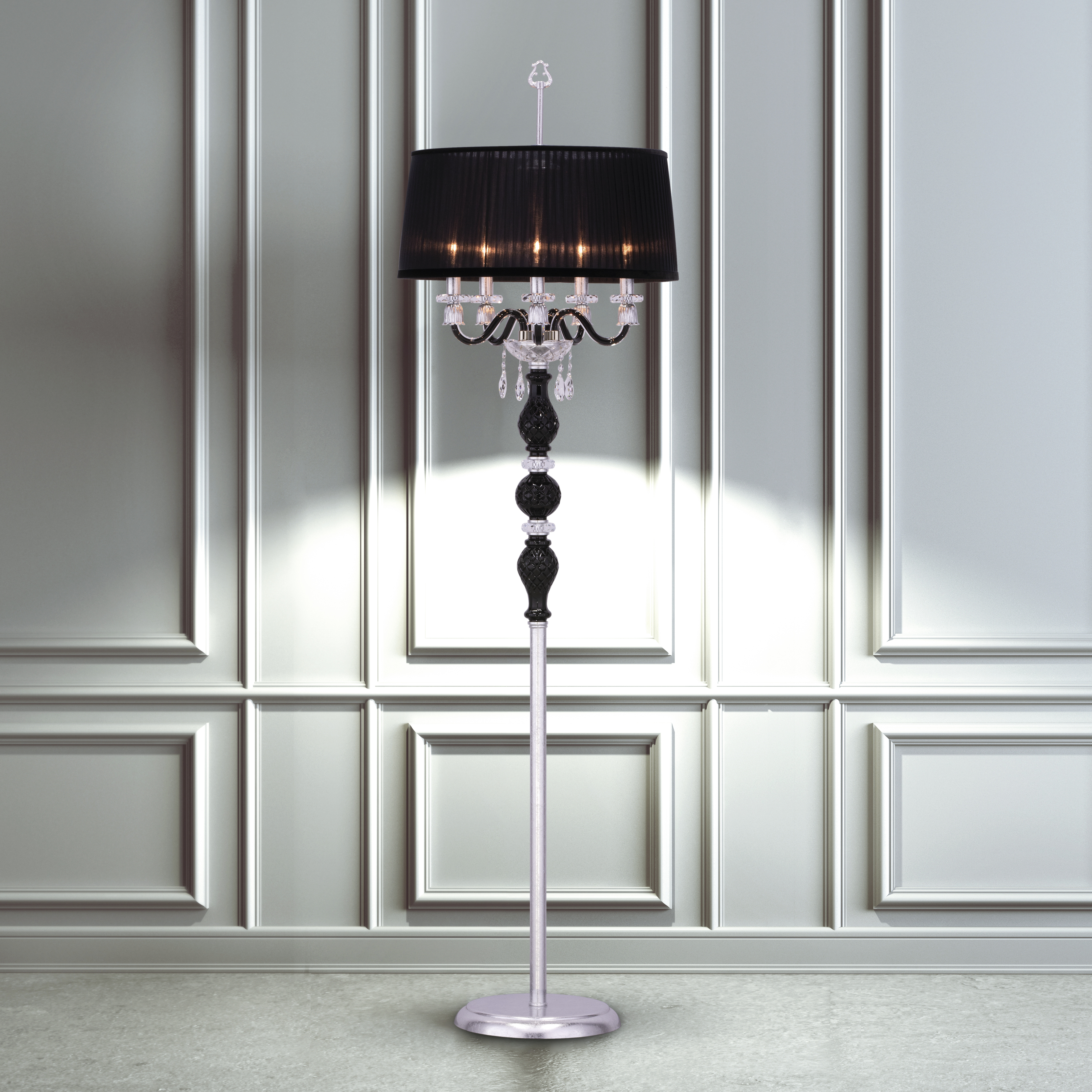 105 FL 5 silver leaf black organdy black shade view1 Mirsini GrandoLuce