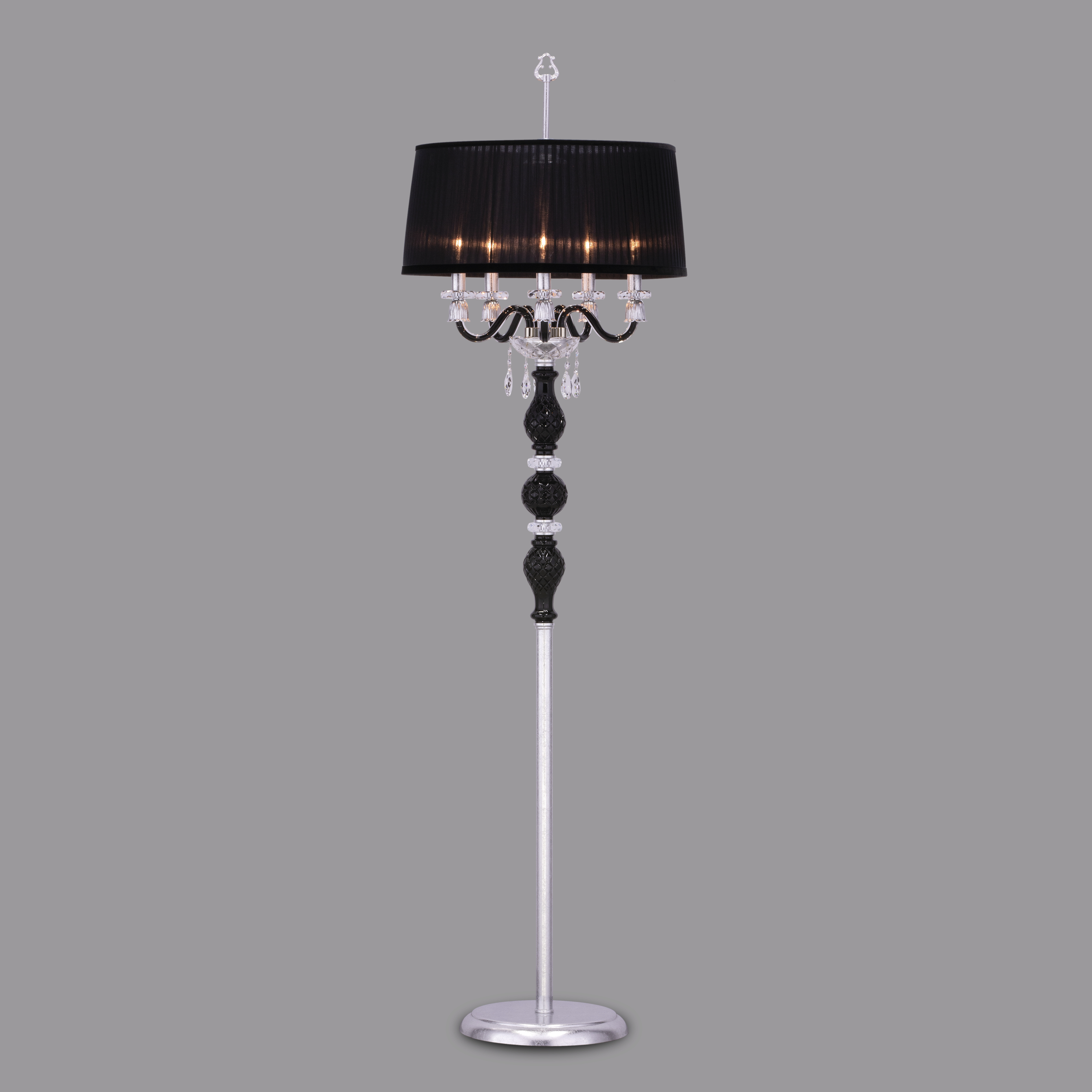 105 FL 5 silver leaf black organdy black shade view2 Mirsini GrandoLuce