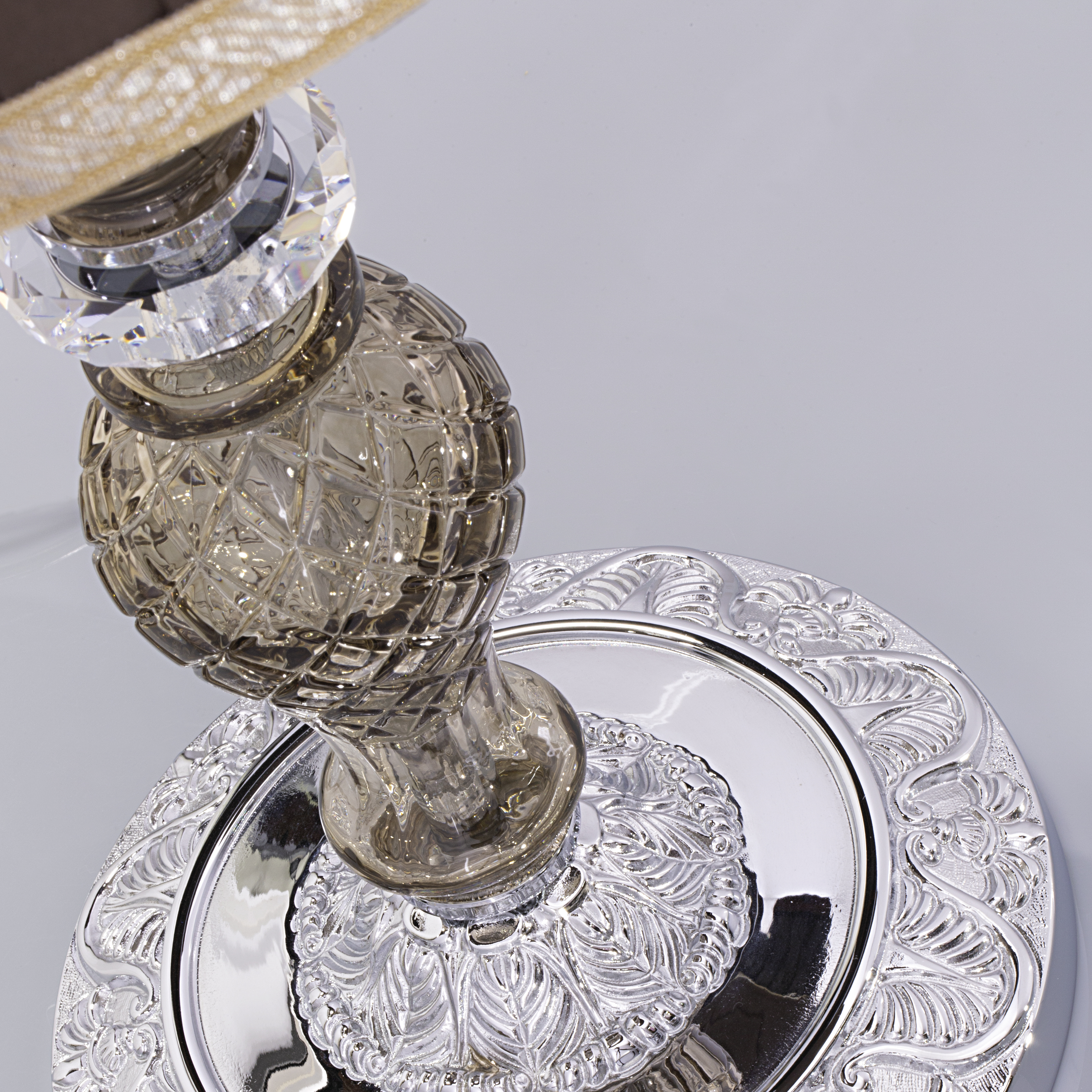 105 LG chrome golden teak fabric brown shade macro1 Mirsini GrandoLuce