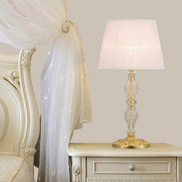 105 LG gold leaf crystal organdy ivory shade view2 Mirsini GrandoLuce