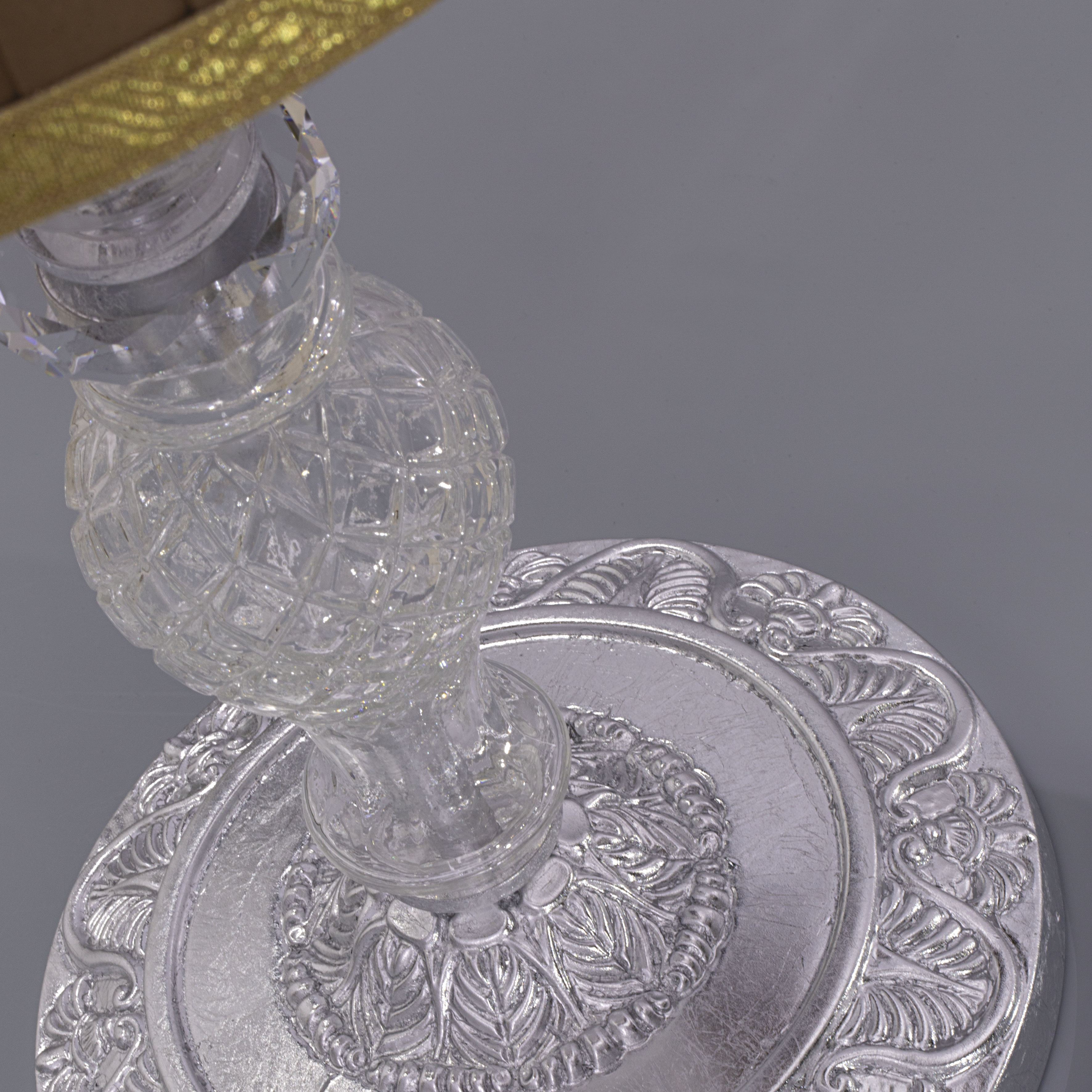 105 LG silver leaf crystal facric mocha shade macro1 Mirsini GrandoLuce