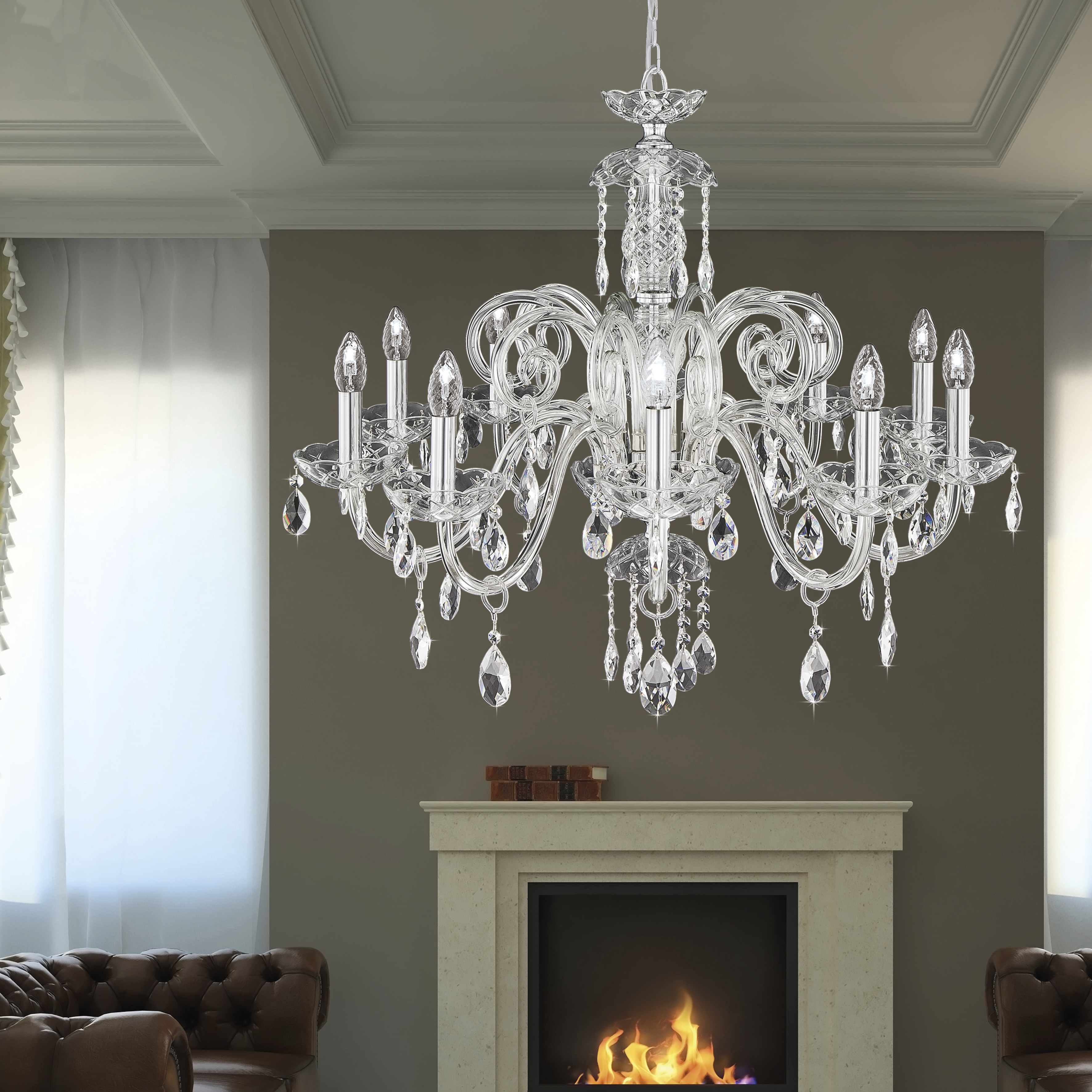 Iokasti 106/CH 10 χρώμιο-κρυστάλλινος πολυέλαιος