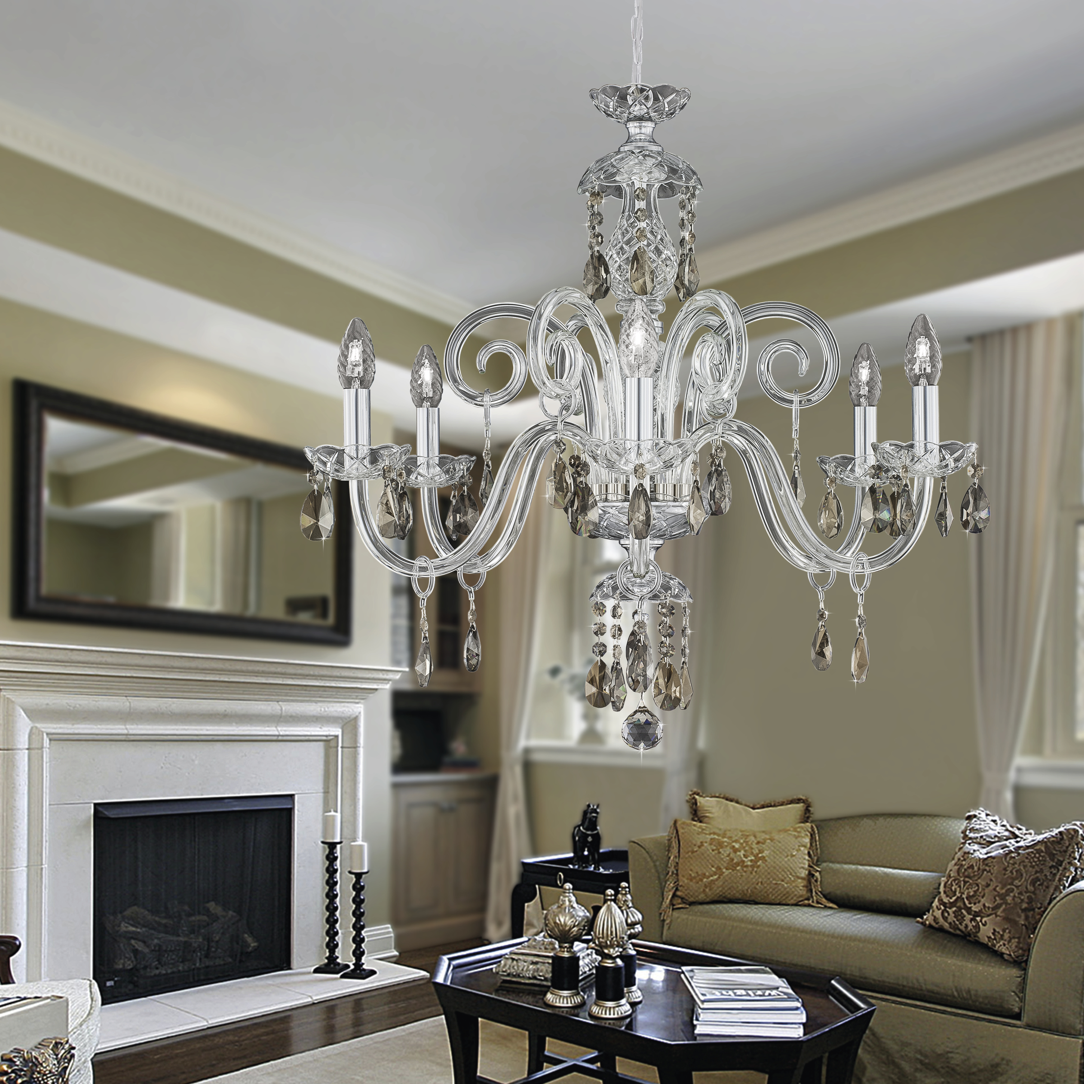 Iokasti 106/CH 6 χρώμιο-κρυστάλλινος πολυέλαιος