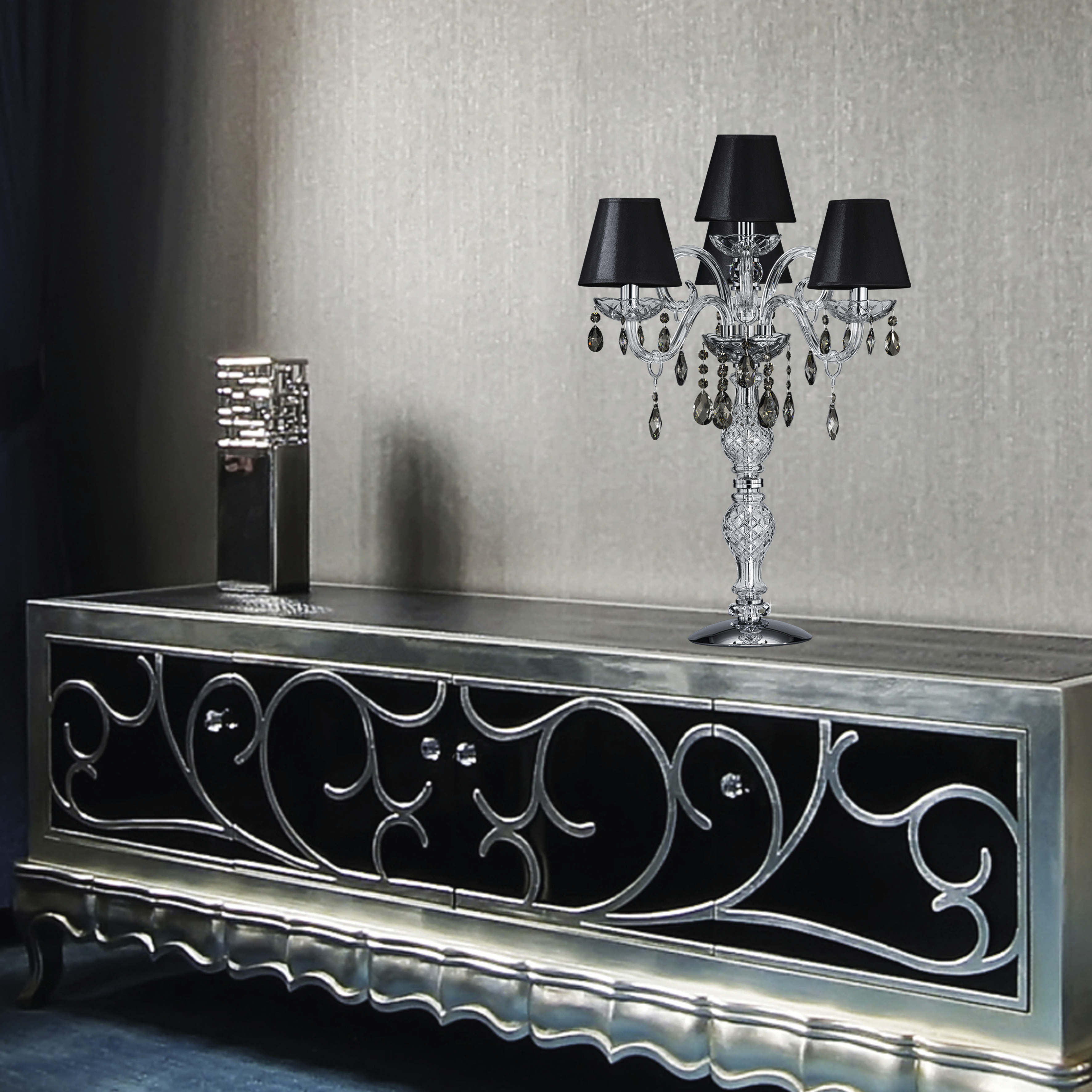 106 LG 31 chrome crystal pvc black chrome shade view1 Iokasti GrandoLuce