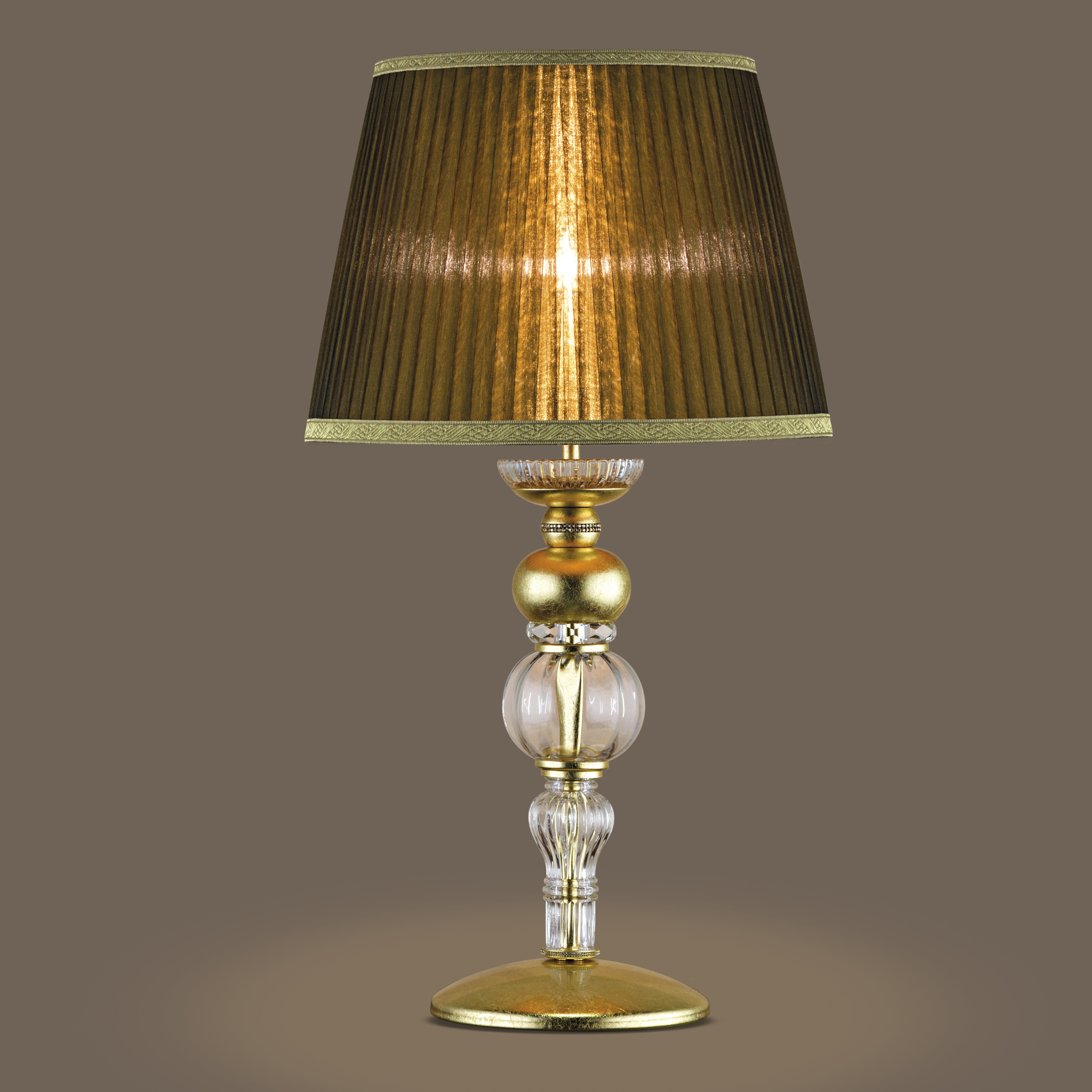 108 LG gold leaf crystal organdy bronze shade view2 Juliana GrandoLuce