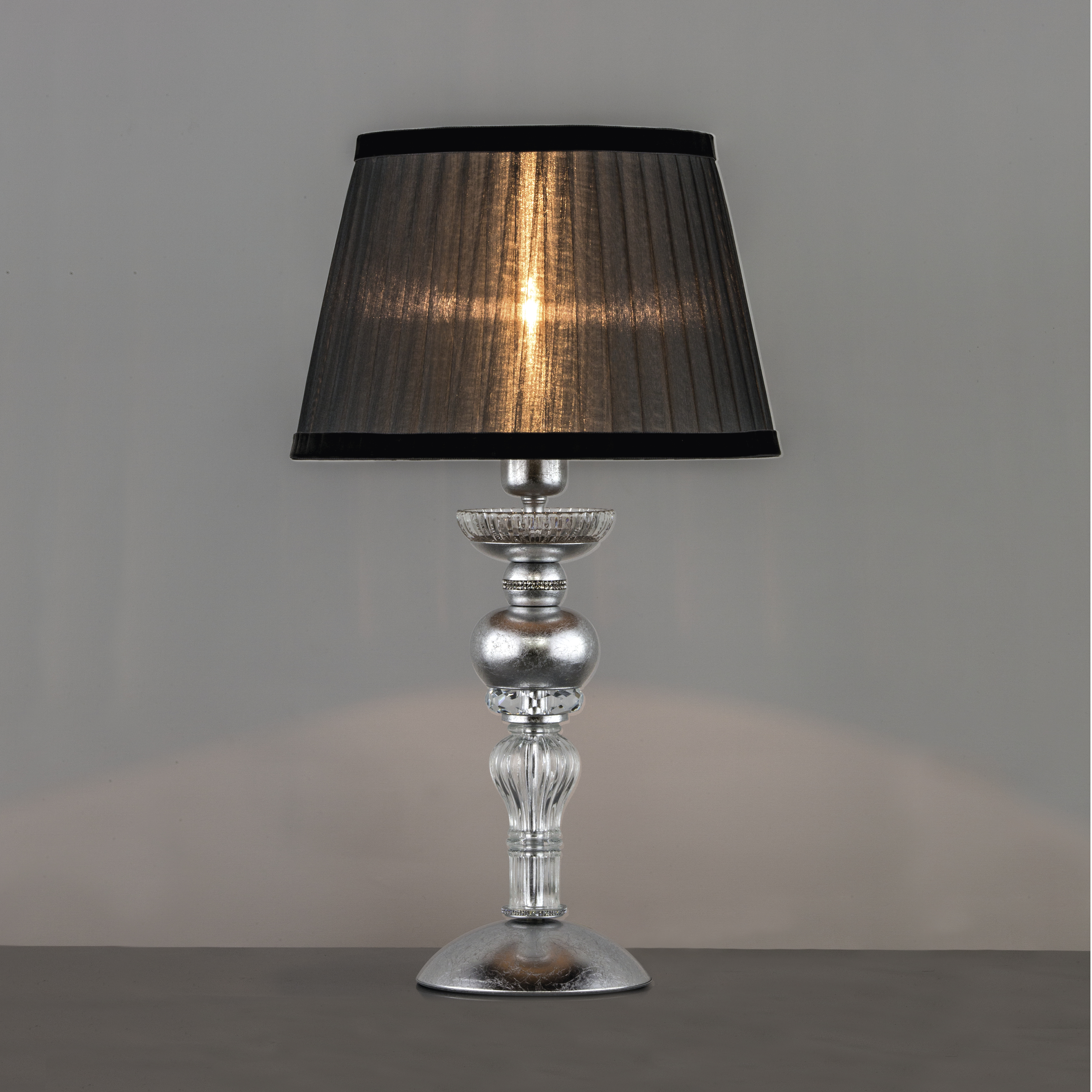 108 LM silver leaf crystal organdy graphite shade view1 Juliana GrandoLuce