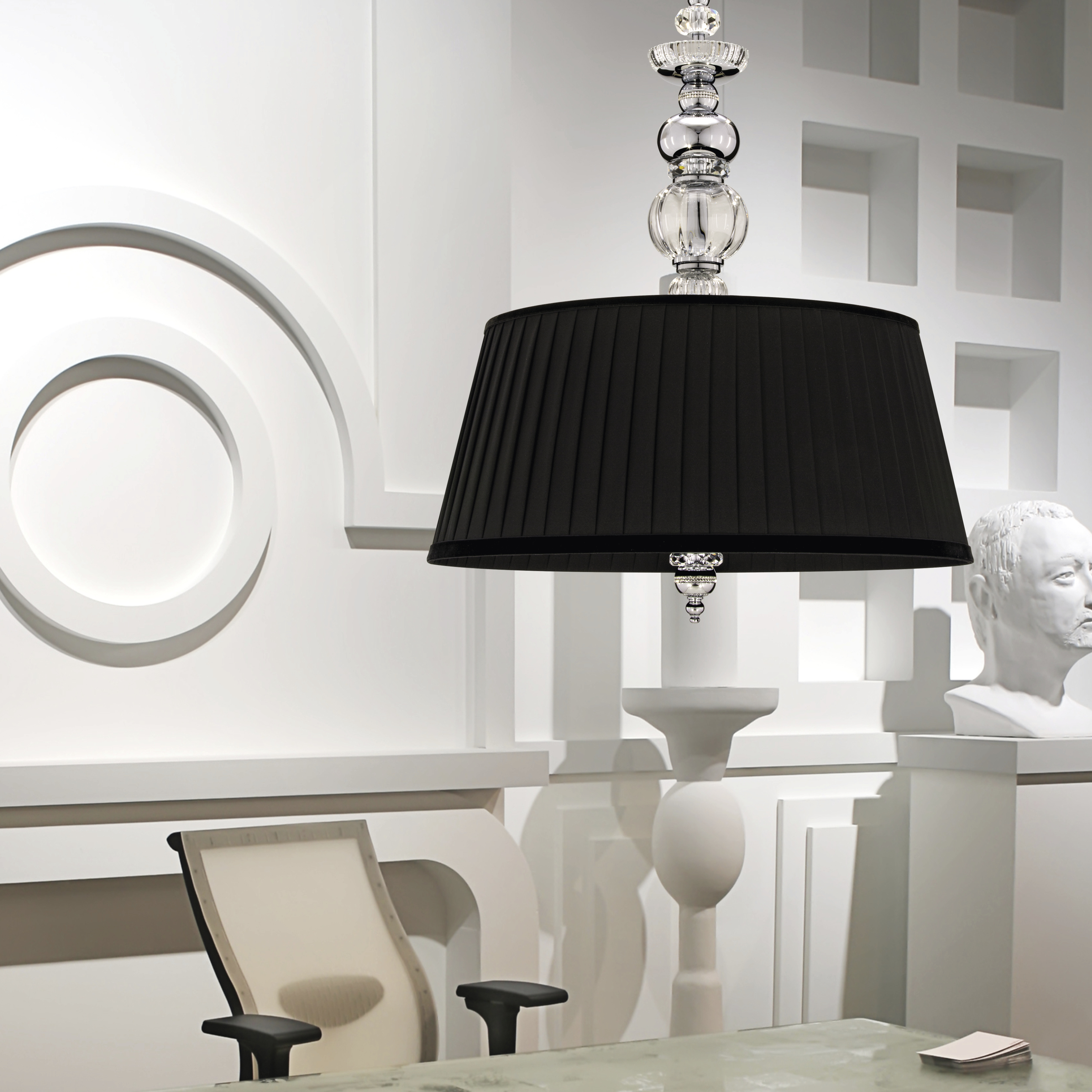 108 SG 6 chrome crystal fabric black shade view2 Juliana GrandoLuce