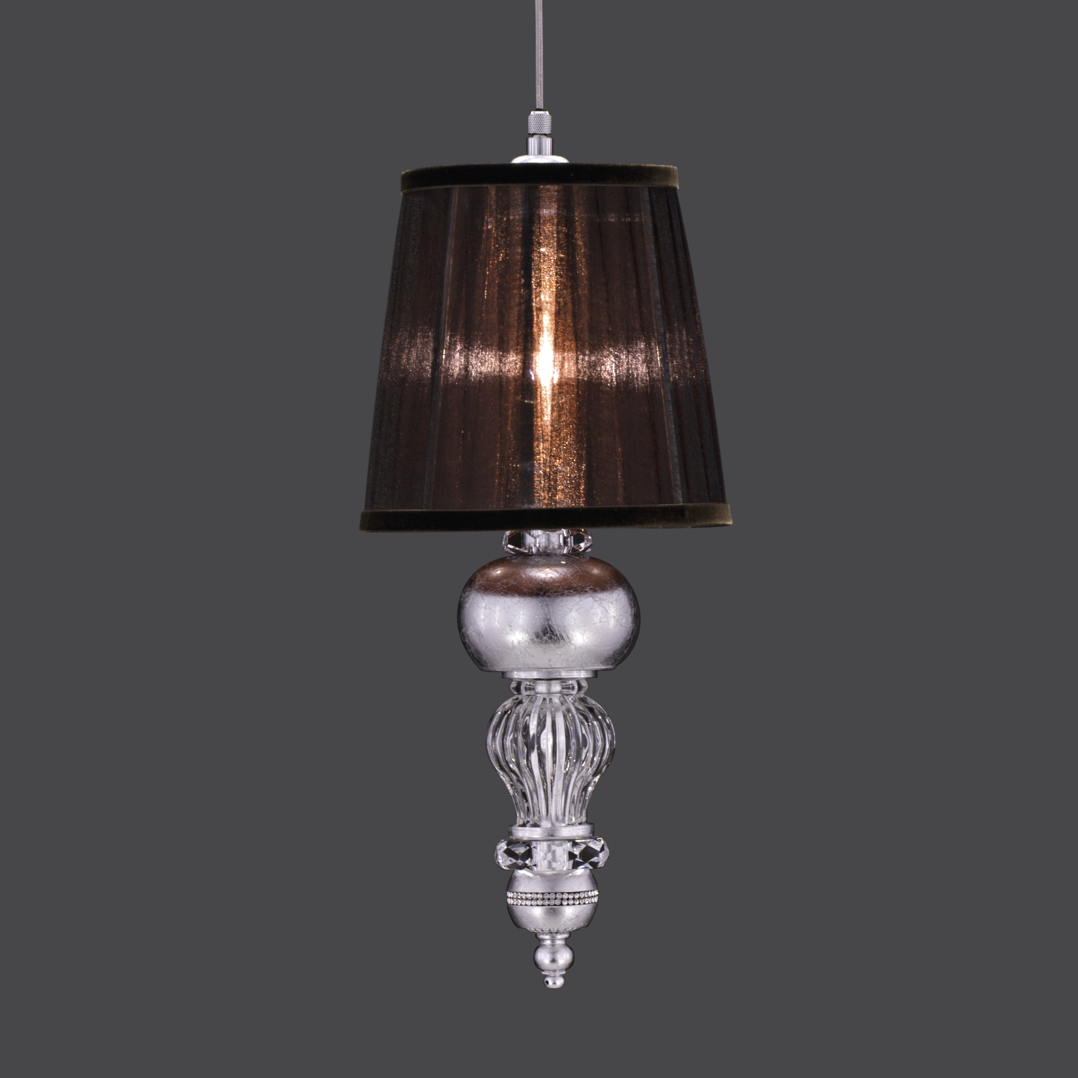 108 S 1 silver leaf crystal organdy brown shade view1 Juliana GrandoLuce