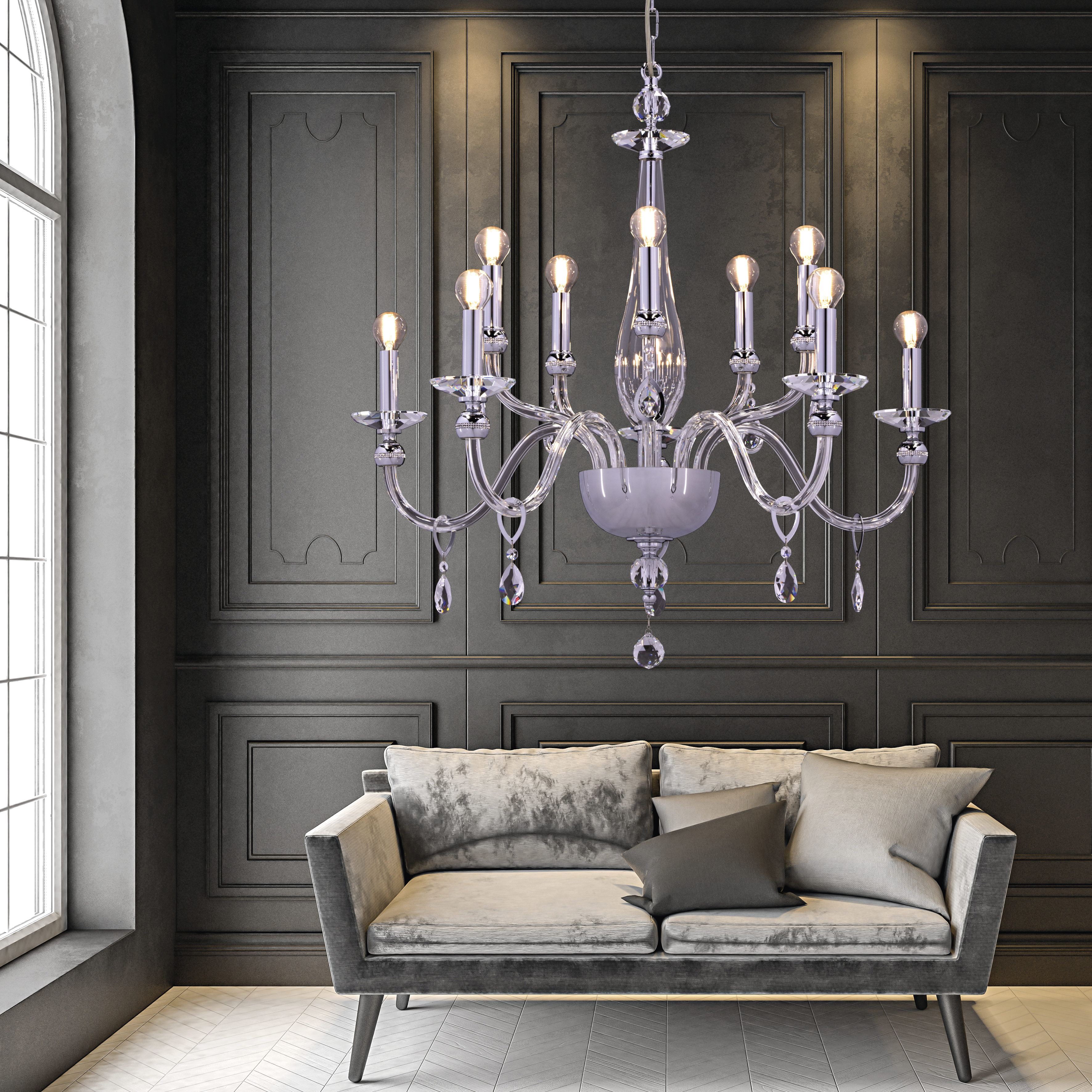 Melina 110/CH 10 χρώμιο-κρυστάλλινος πολυέλαιος