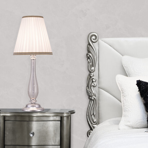 110 LM silver leaf crystal fabric ivory shade view1