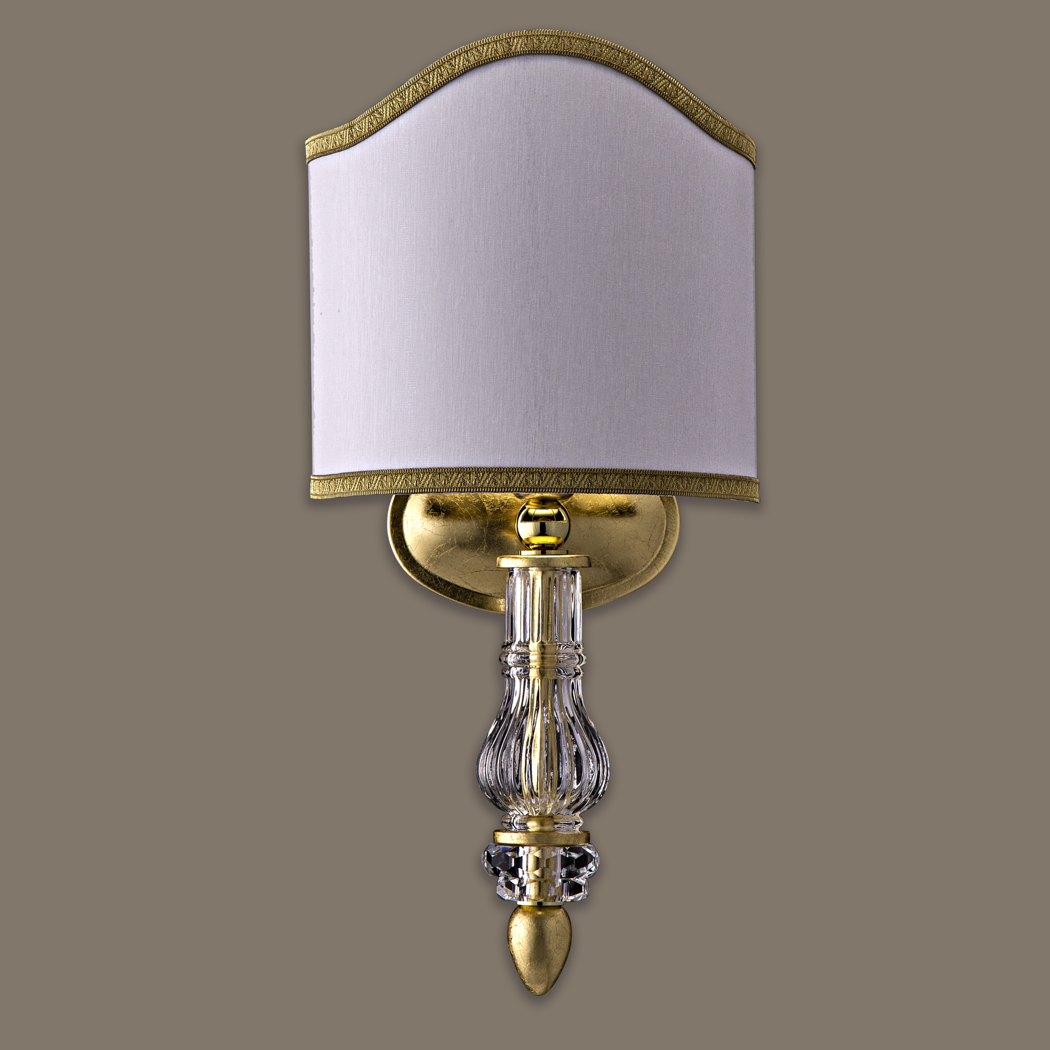 109 AP 1 gold leaf crystal pvc white gold shade view2 Dafne GrandoLuce