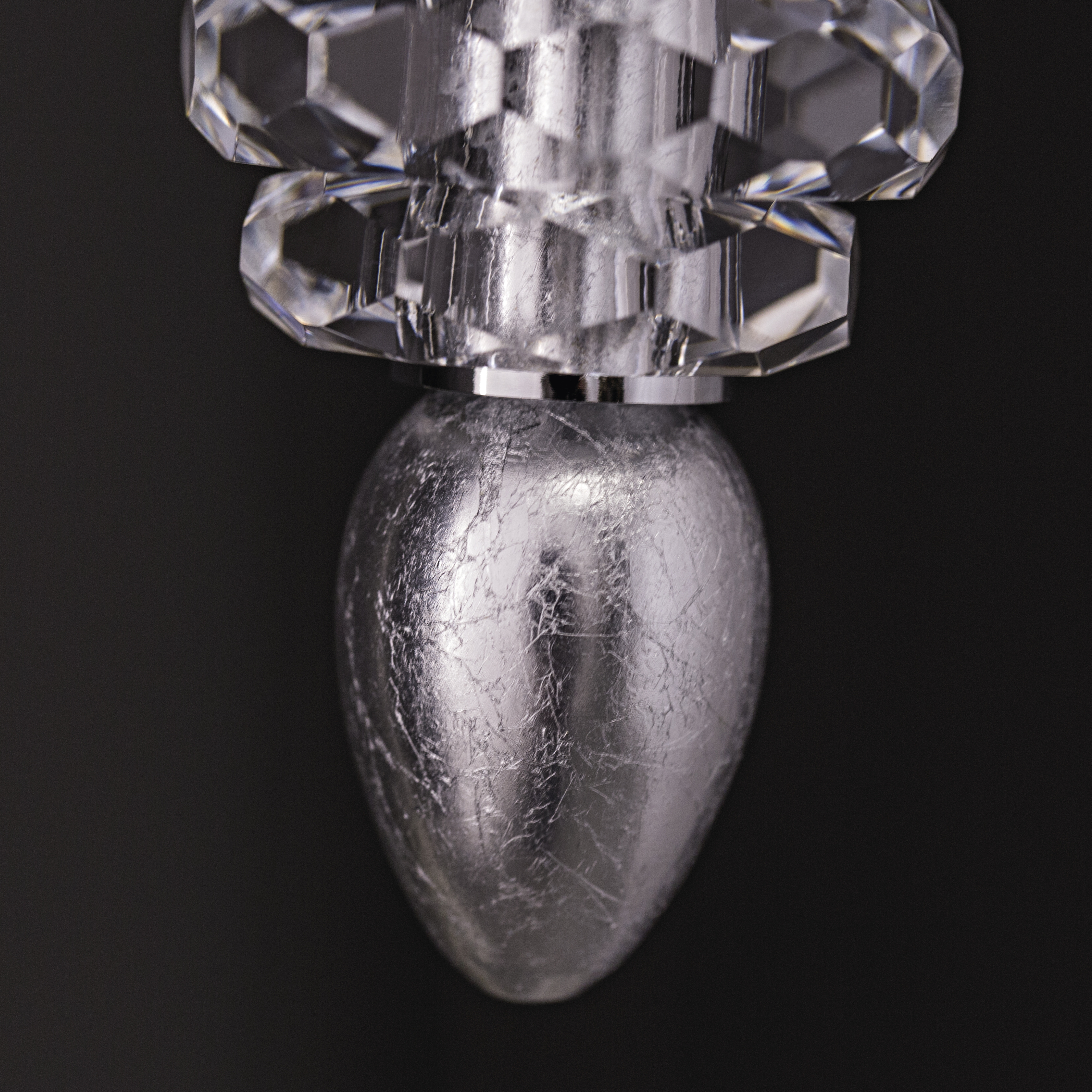 109 AP 1 silver leaf crystal pvc brown shade macro2 square Dafne GrandoLuce