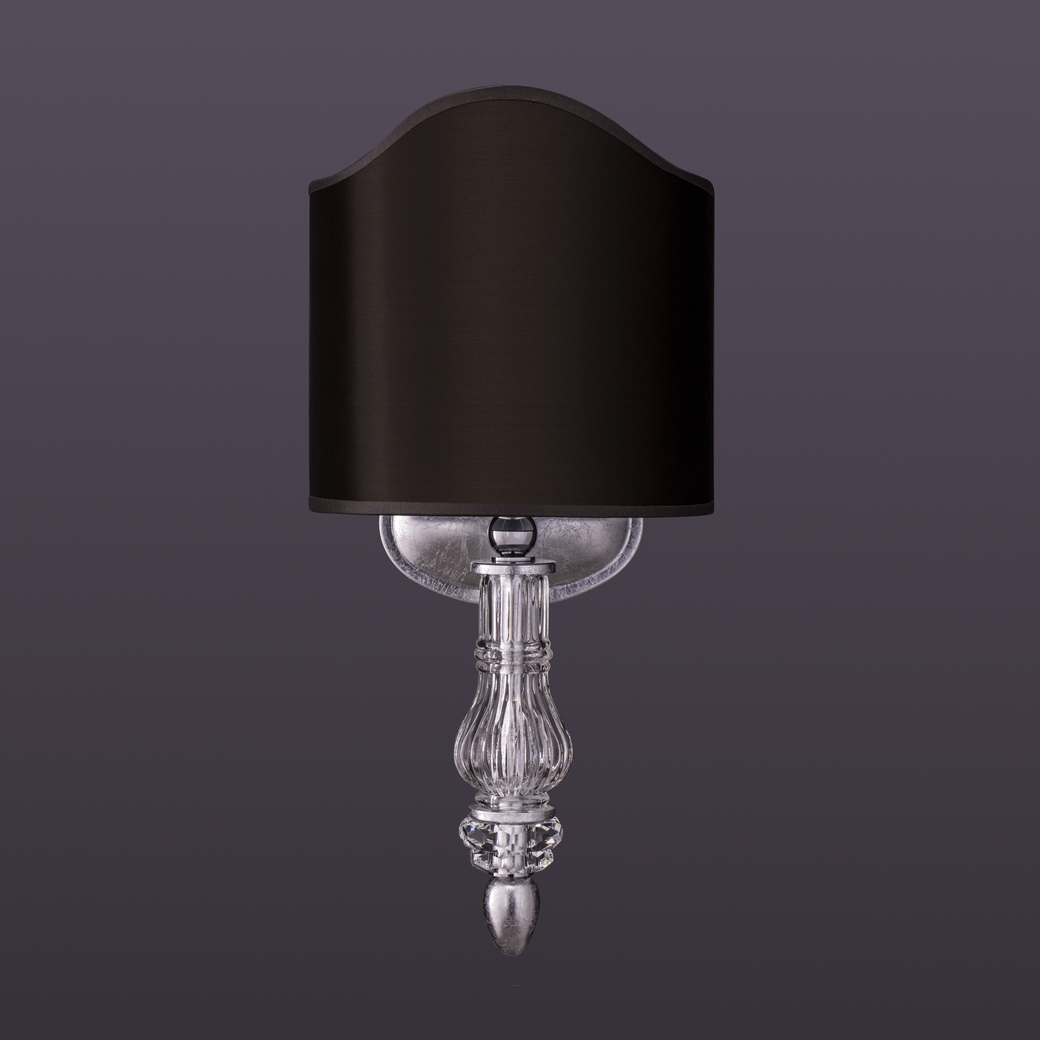 Dafne 109/AP 1 φύλλο ασήμι-κρυστάλλινη απλίκα τοίχου-pvc brown shade