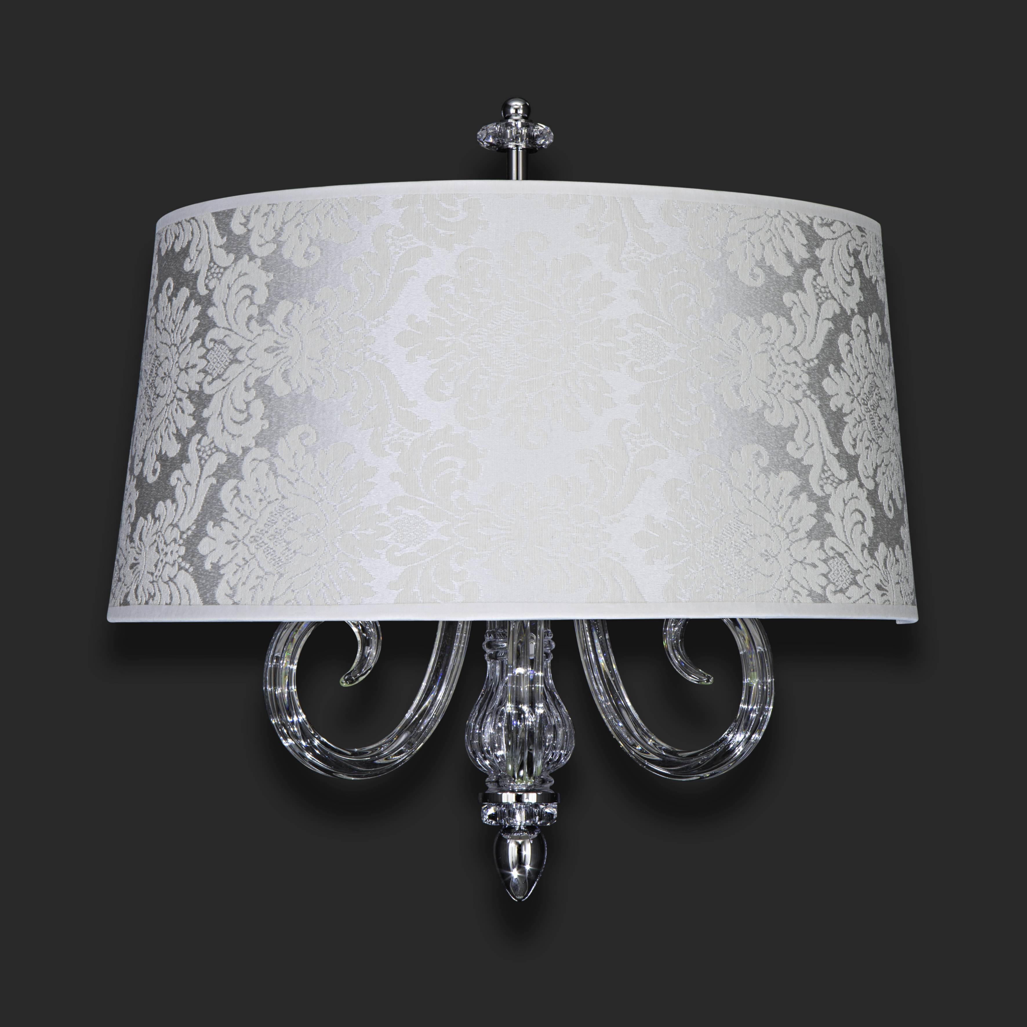 109 AP 3 chrome crystal pvc damasco shade view1 Dafne GrandoLuce