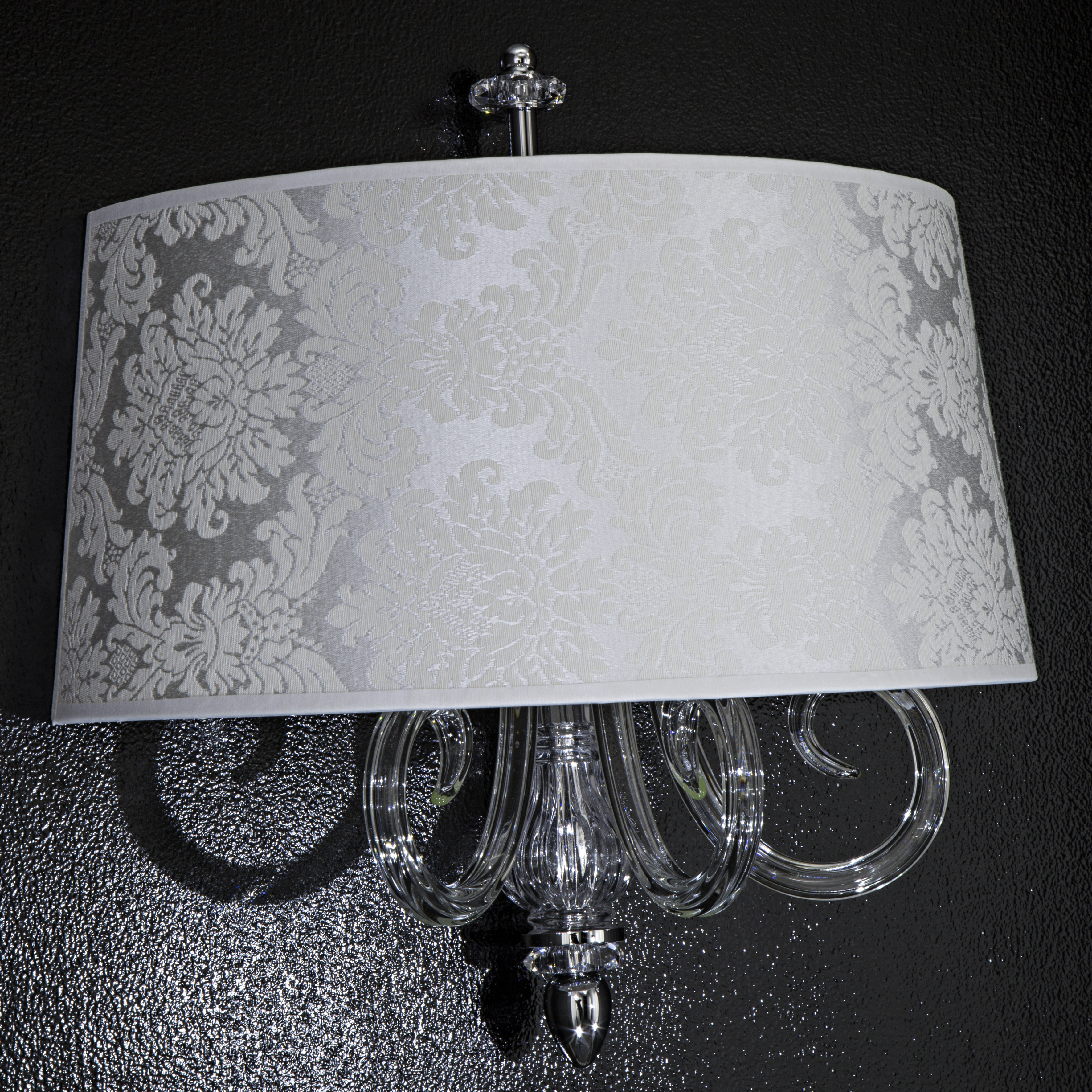 109 AP 3 chrome crystal pvc damasco shade view2 Dafne GrandoLuce