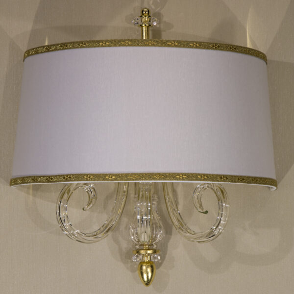 109 AP 3 gold leaf crystal pvc white gold shade view1 Dafne GrandoLuce