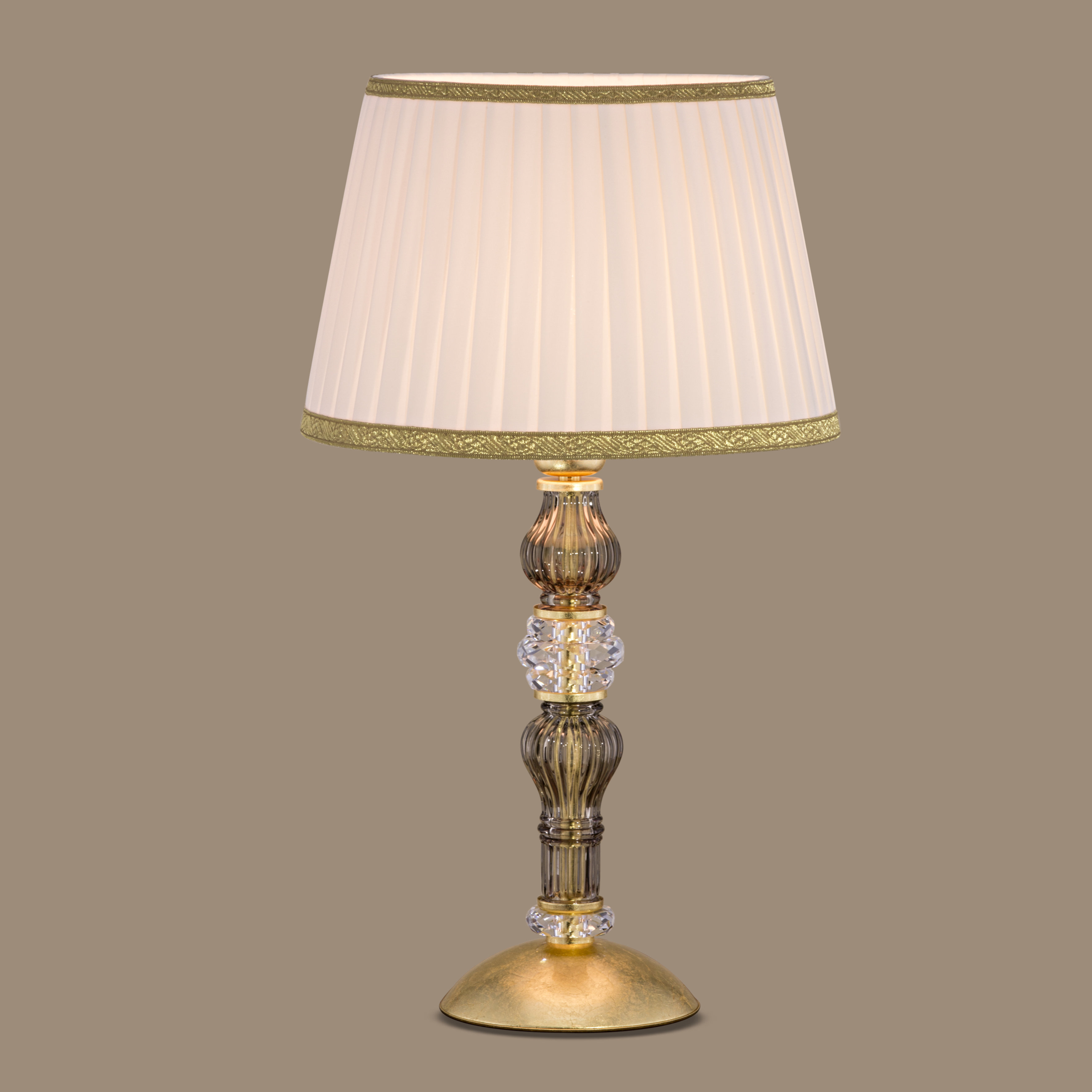 109 LM gold leaf golden teak fabric ivory shade view2 Dafne GrandoLuce